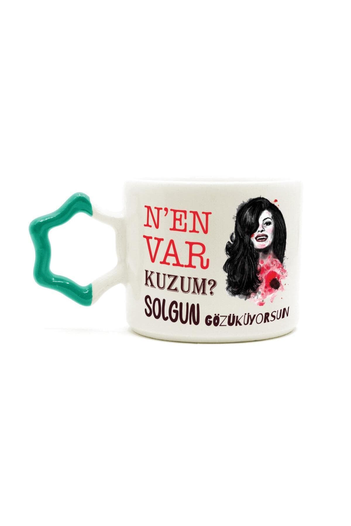 Nen Var Kuzum? Baskılı Kırmızı Kulplu Yıldız Kupa