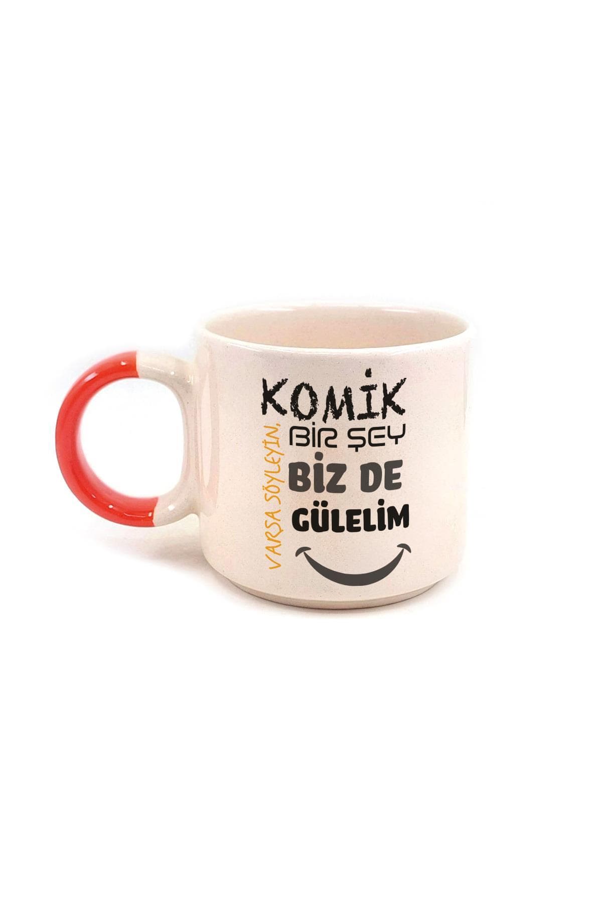 Biz De Gülelim Baskılı Kırmızı Kulplu P Öğretmenler Günü Kupası