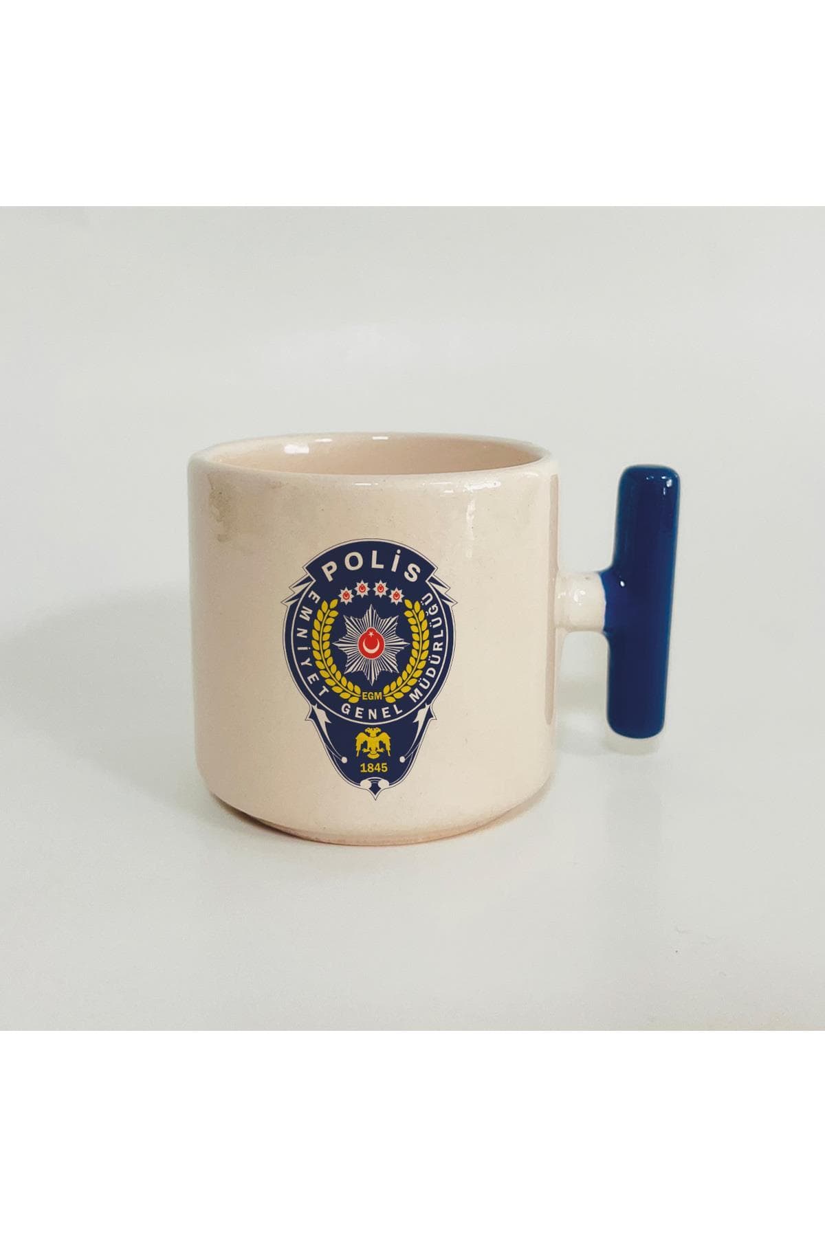 Türk Polis Teşkilatı (EGM) Arması Baskılı Lacivert Kulplu T Kupa