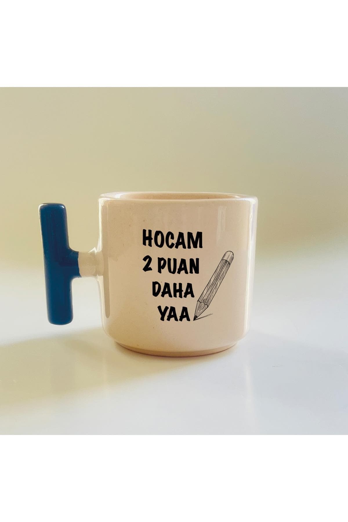Hocam 2 Puan Daha Yaa Baskılı Mavi Kulplu T Öğretmenler Günü Kupa