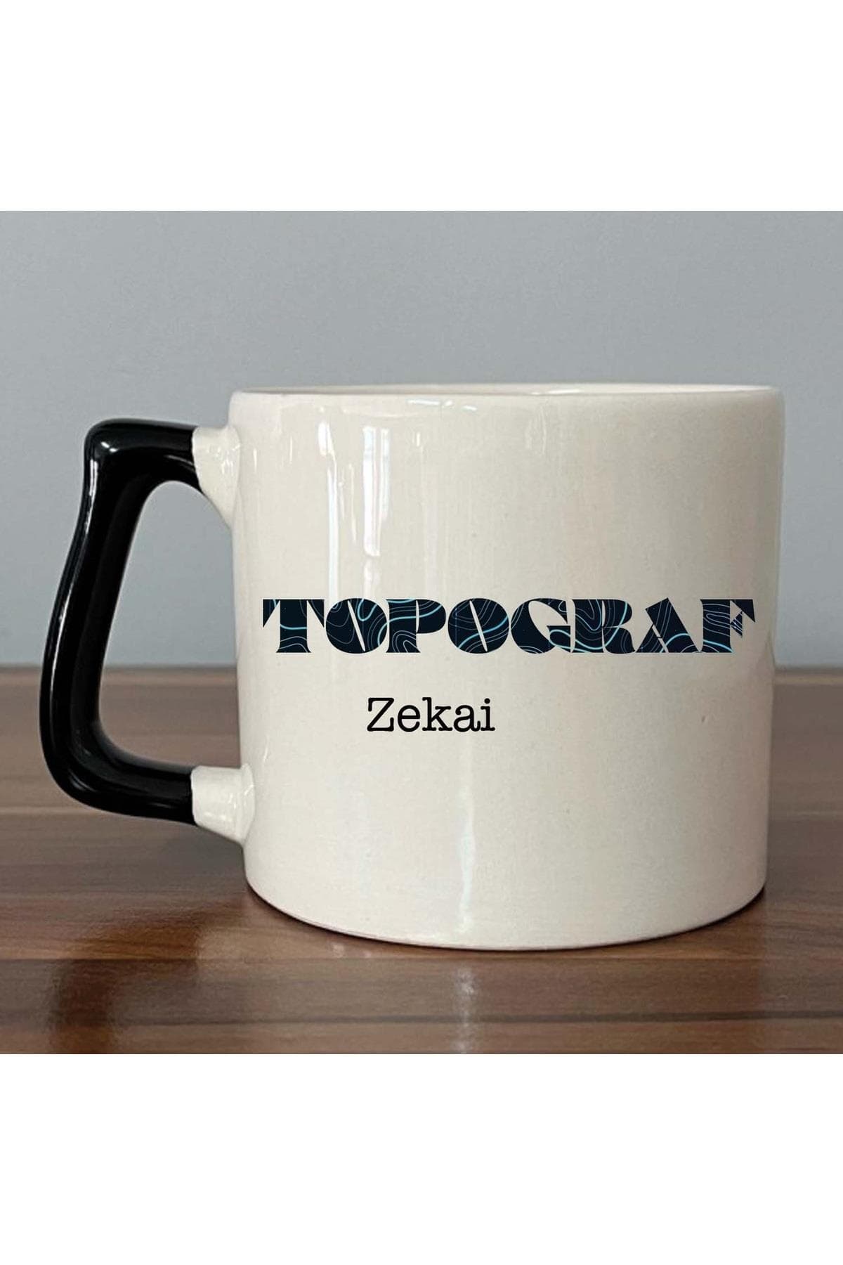 Kişiye Özel Topgraf Baskılı Siyah Kulplu Prime Kupa