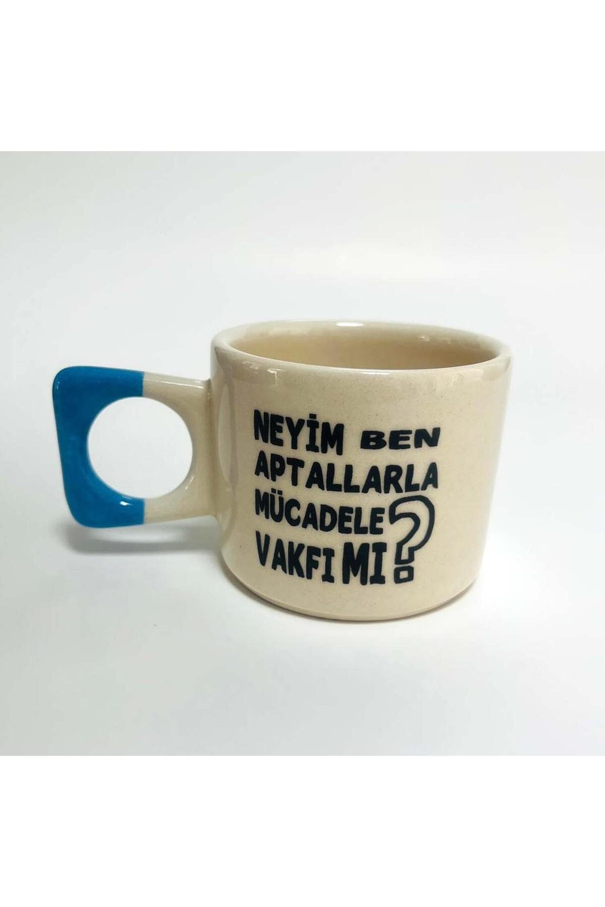 Aptallarla Mücadele Vakfı mı? Baskılı Mavi Yuvarlak-Kare Kulplu Kupa