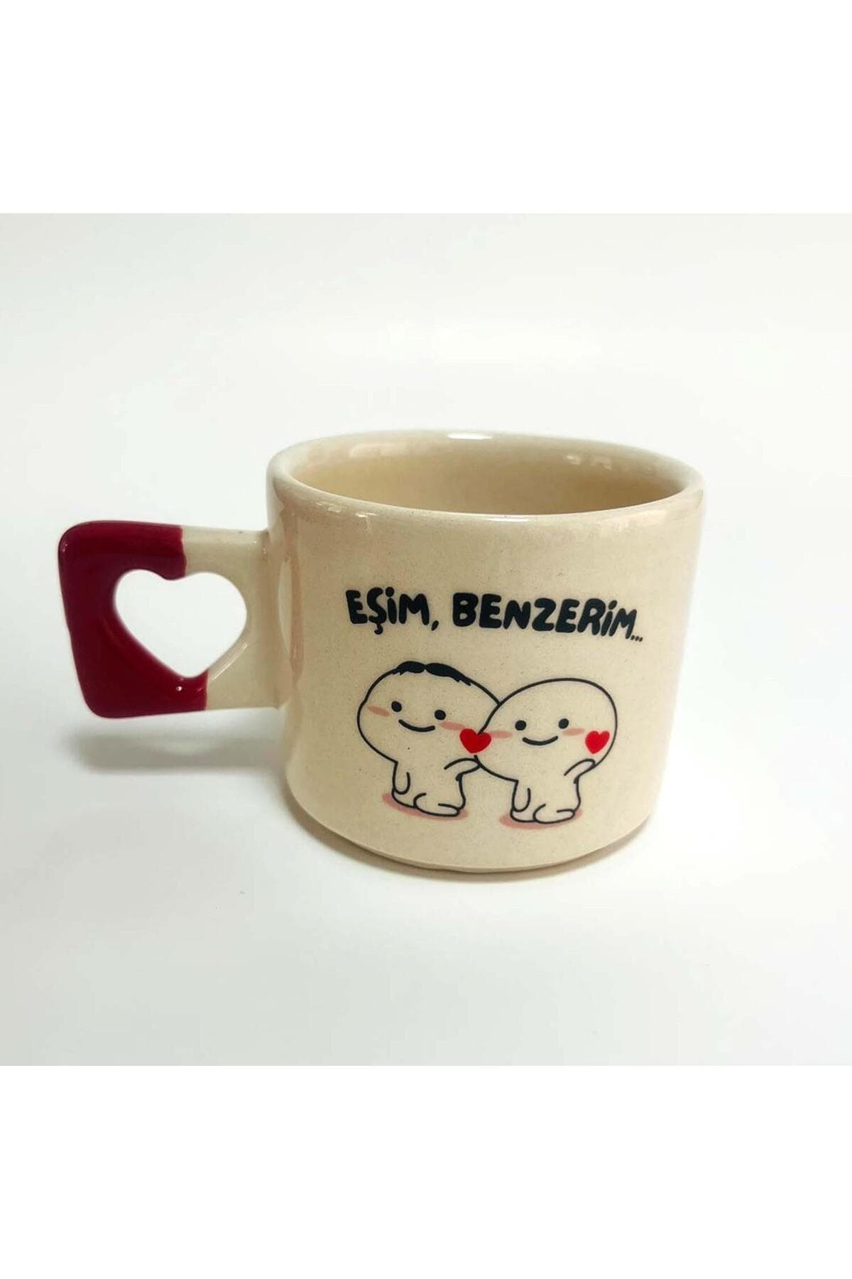 Eşim, Benzerim Baskılı Kalp Kulplu Kupa