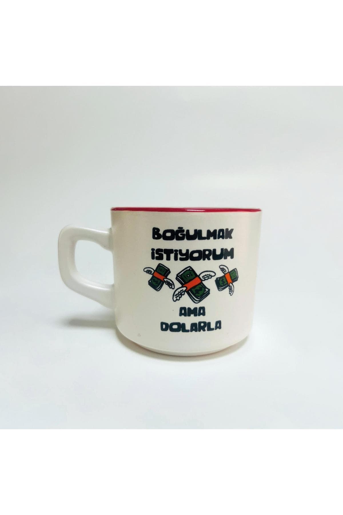 Boğulmak İstiyorum Ama Dolarla Baskılı Kırmızı İçli Venüs Kupa