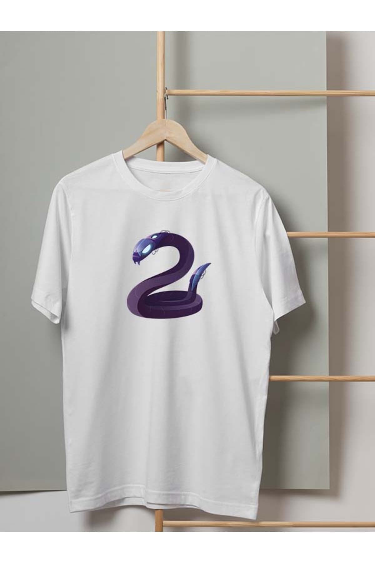 Mor Yılan Tasarım Baskılı Erkek Tshirt - L