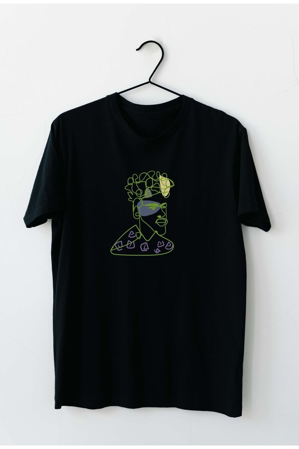 Kıvırcık Tasarım Baskılı Kadın Tshirt - XL