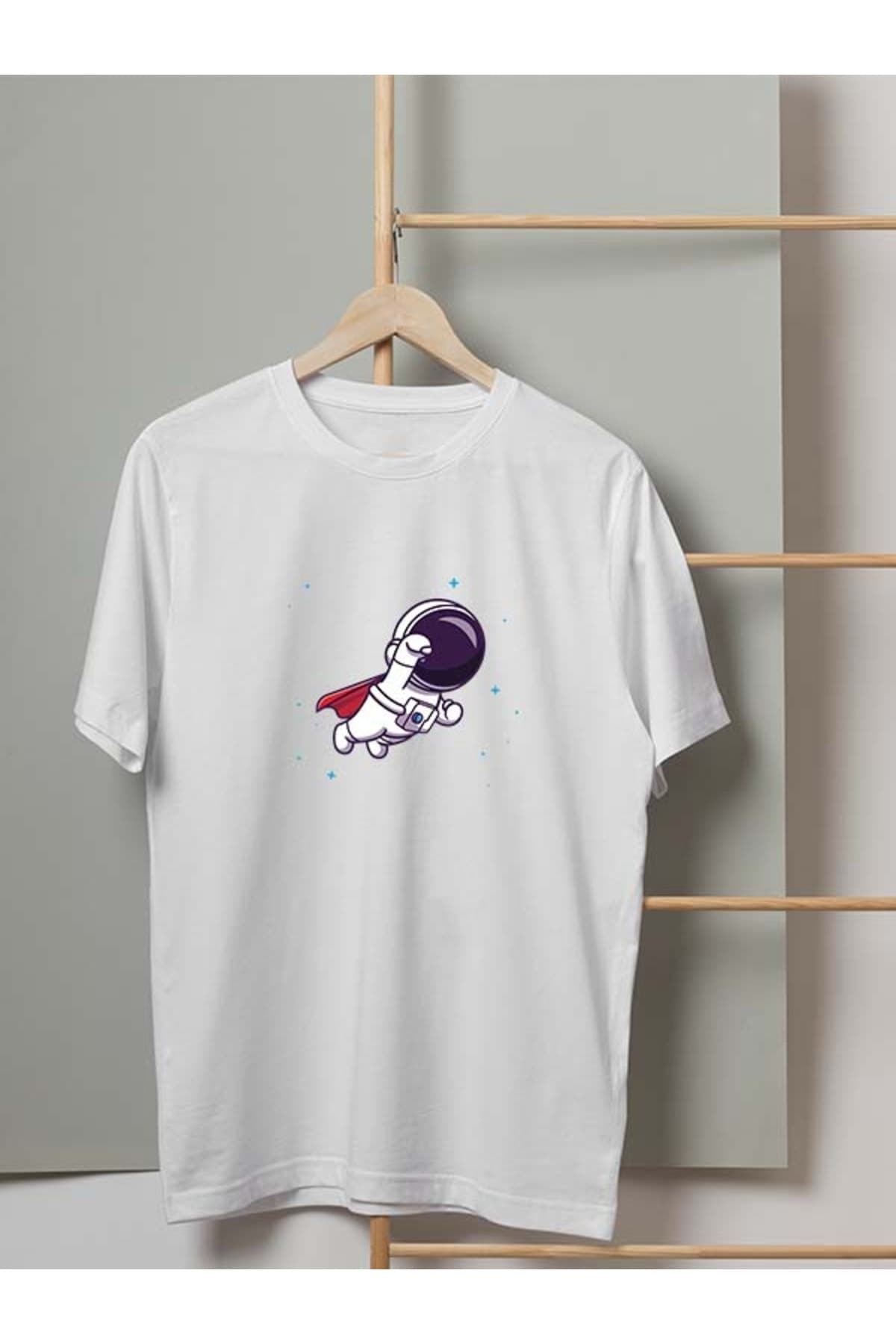 Süper Astronot Tasarım Baskılı Erkek Tshirt - S