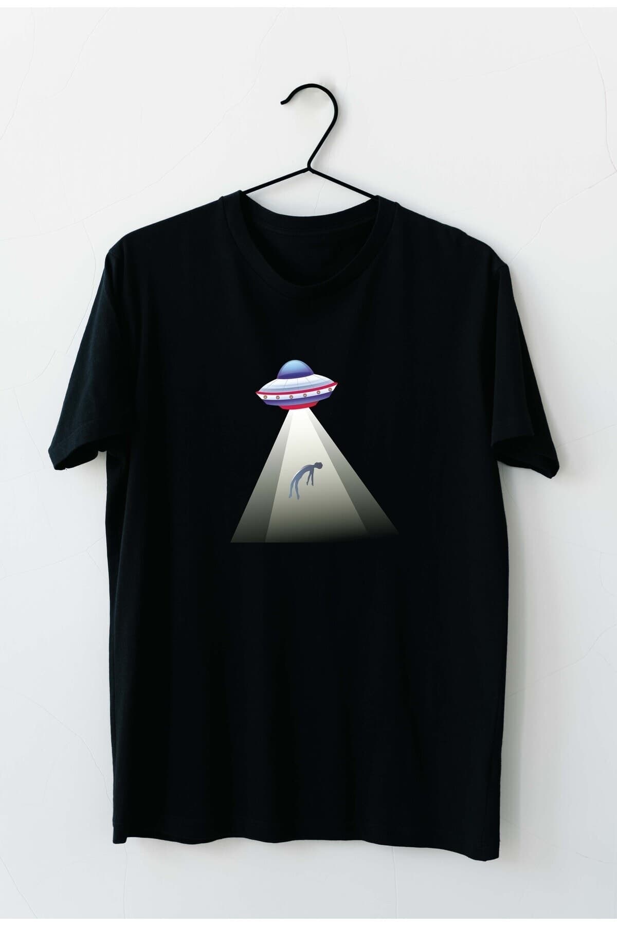 UFO Tasarım Baskılı Erkek Tshirt - XL