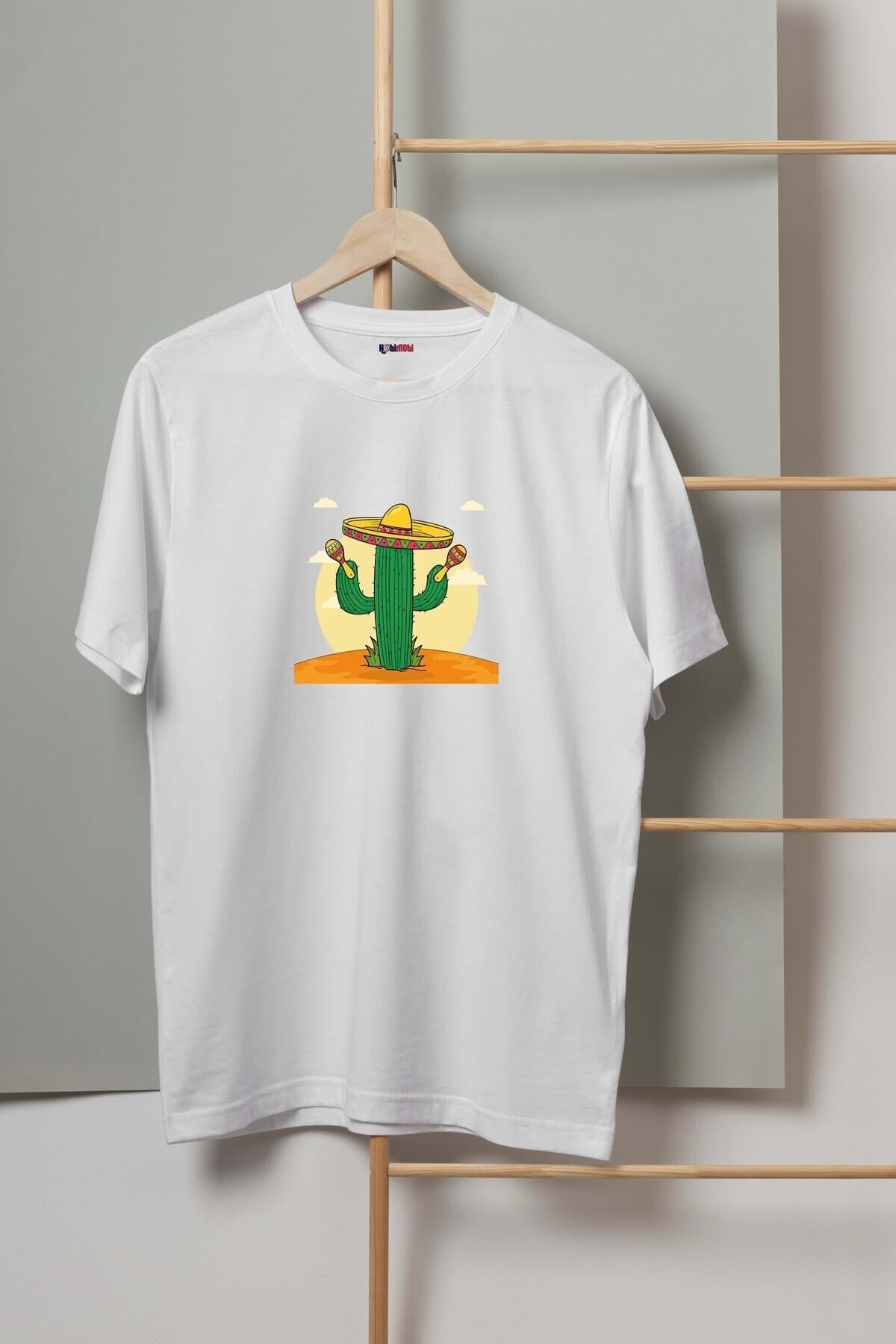 Marakas Kaktüs Tasarım Baskılı Erkek Tshirt - M