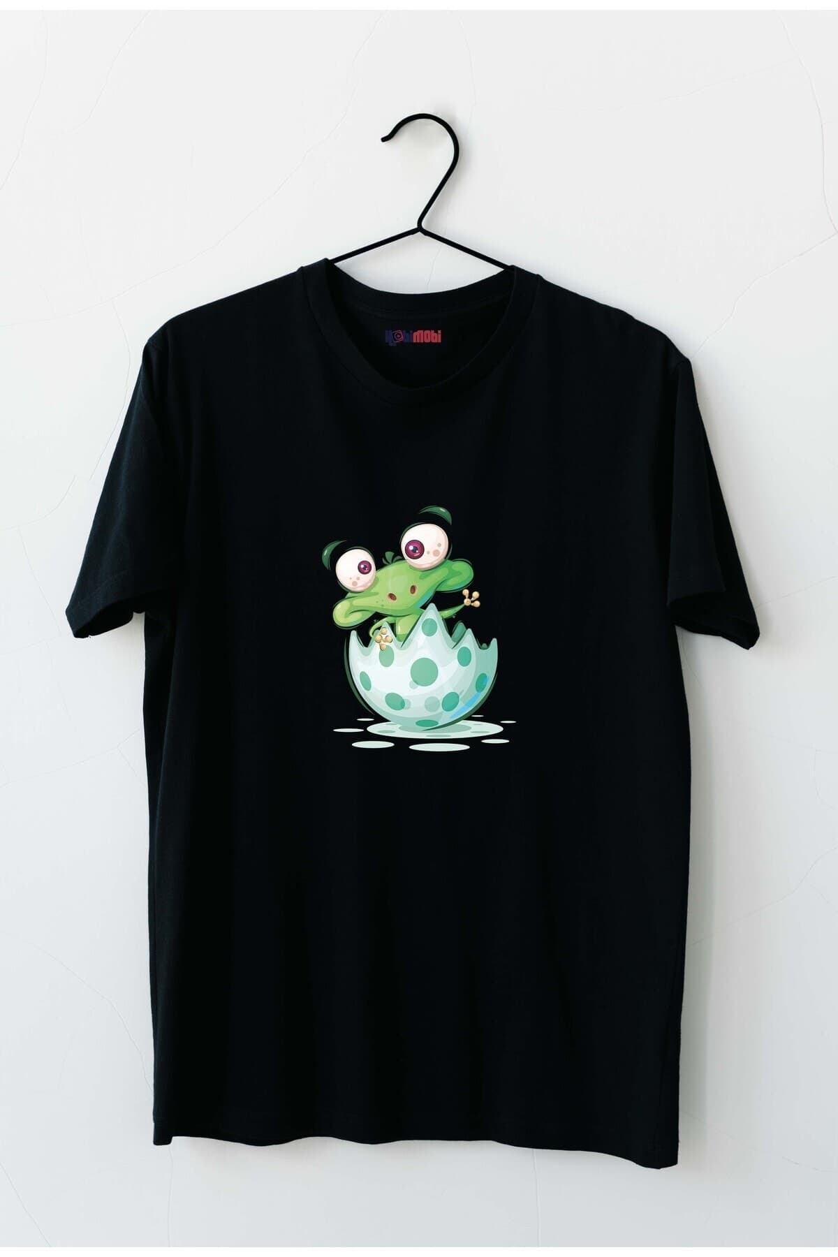 Yumurtadan Çıkan Kurbağa Tasarım Baskılı Kadın Tshirt - L