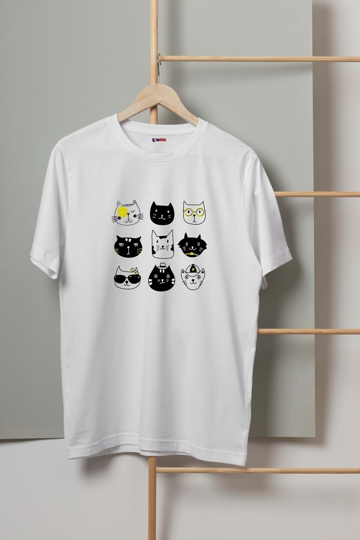 9 lu Kediler Tasarım Baskılı Kadın Tshirt - XXL