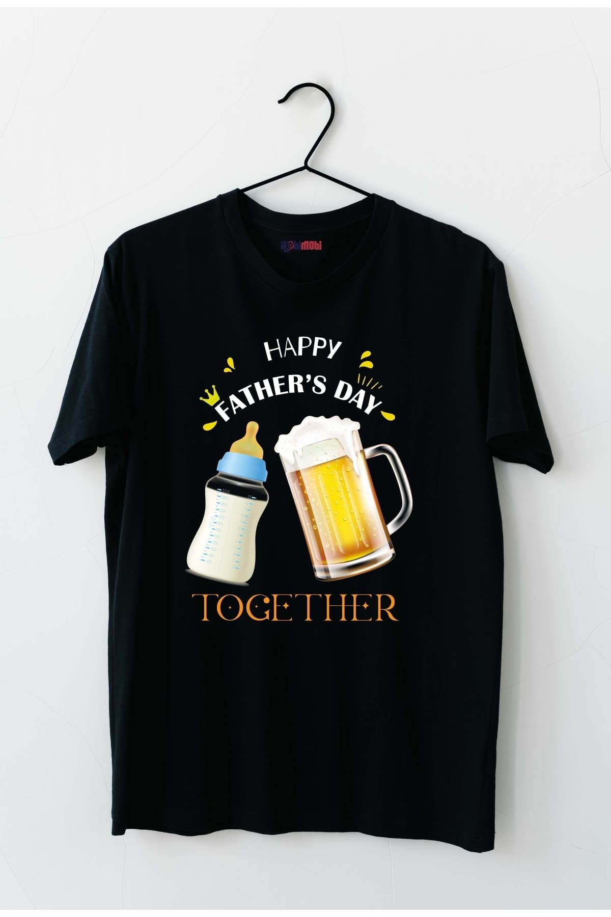 Happy Biberon Tasarım Baskılı Babalar Günü Erkek Tshirt - L