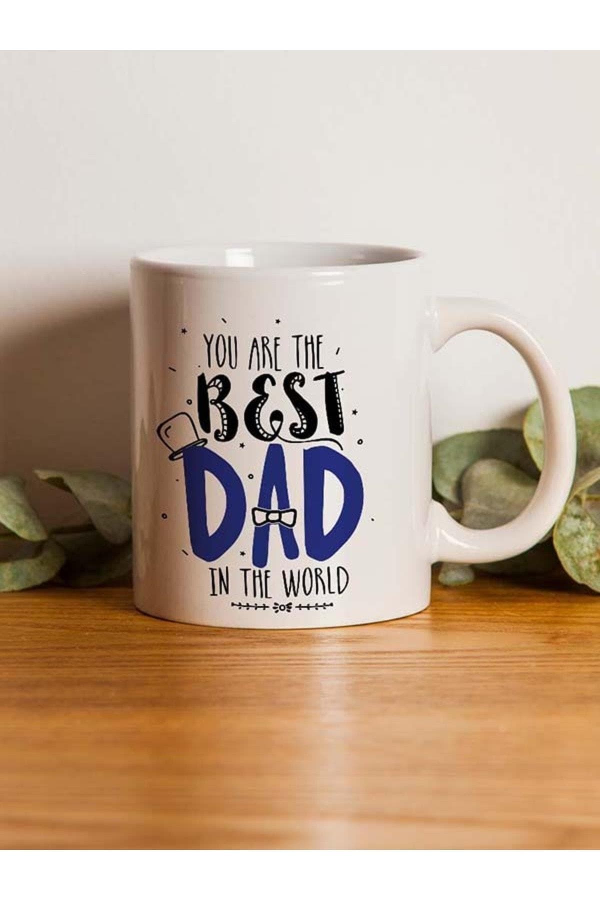 Best Dad Baskılı Babalar Günü Beyaz Kupa
