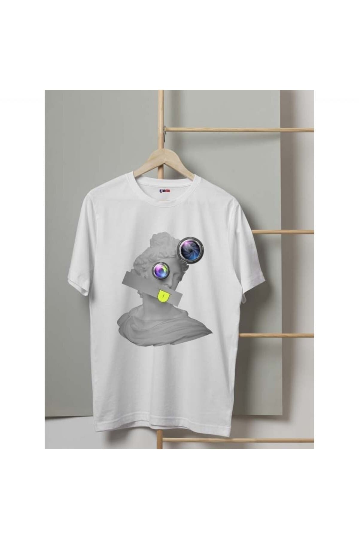 Heykel Baskılı Erkek Tshirt - XL