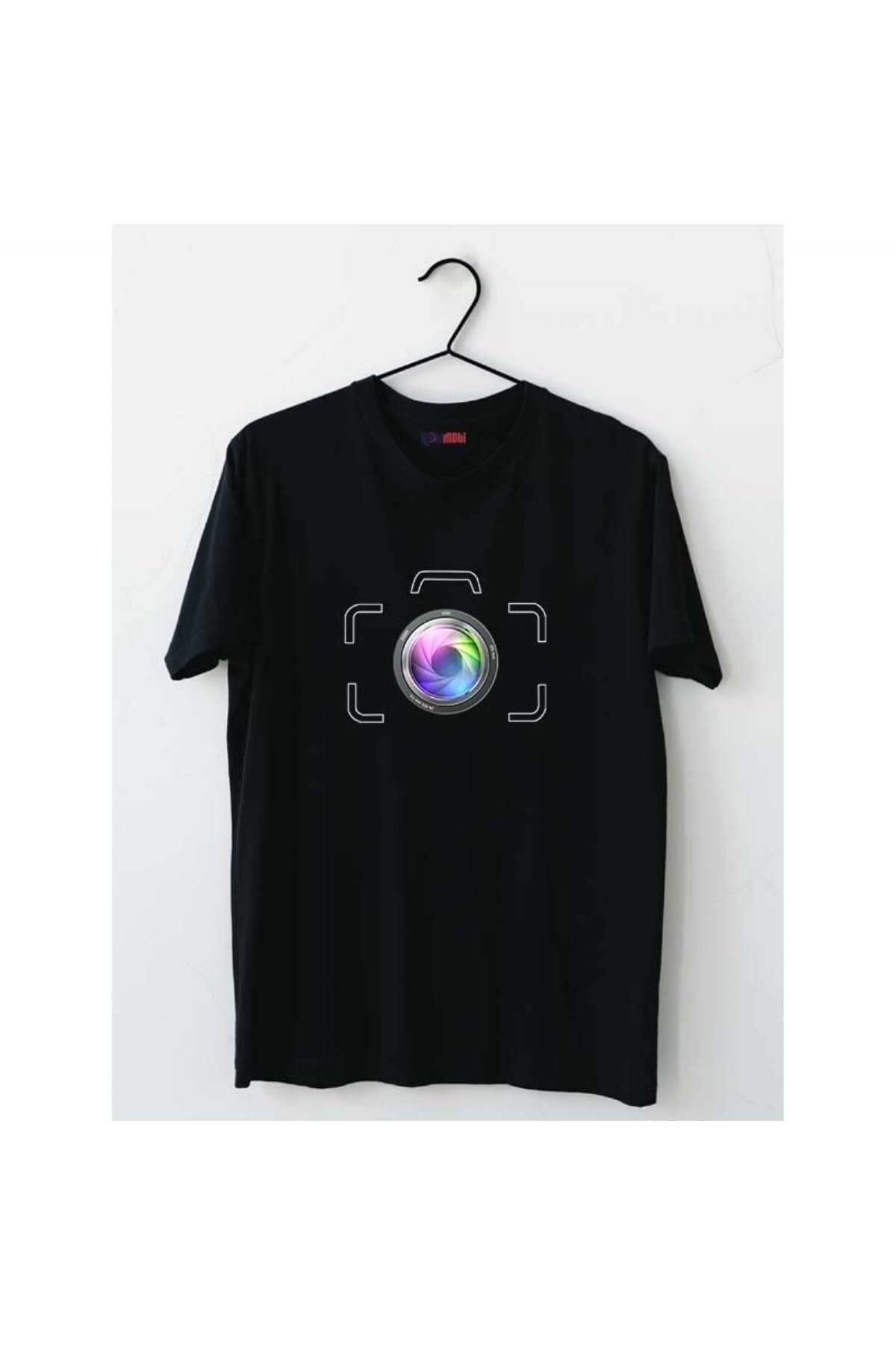 Fotoğraf Makine Çerçeveli Baskılı Erkek Tshirt - L
