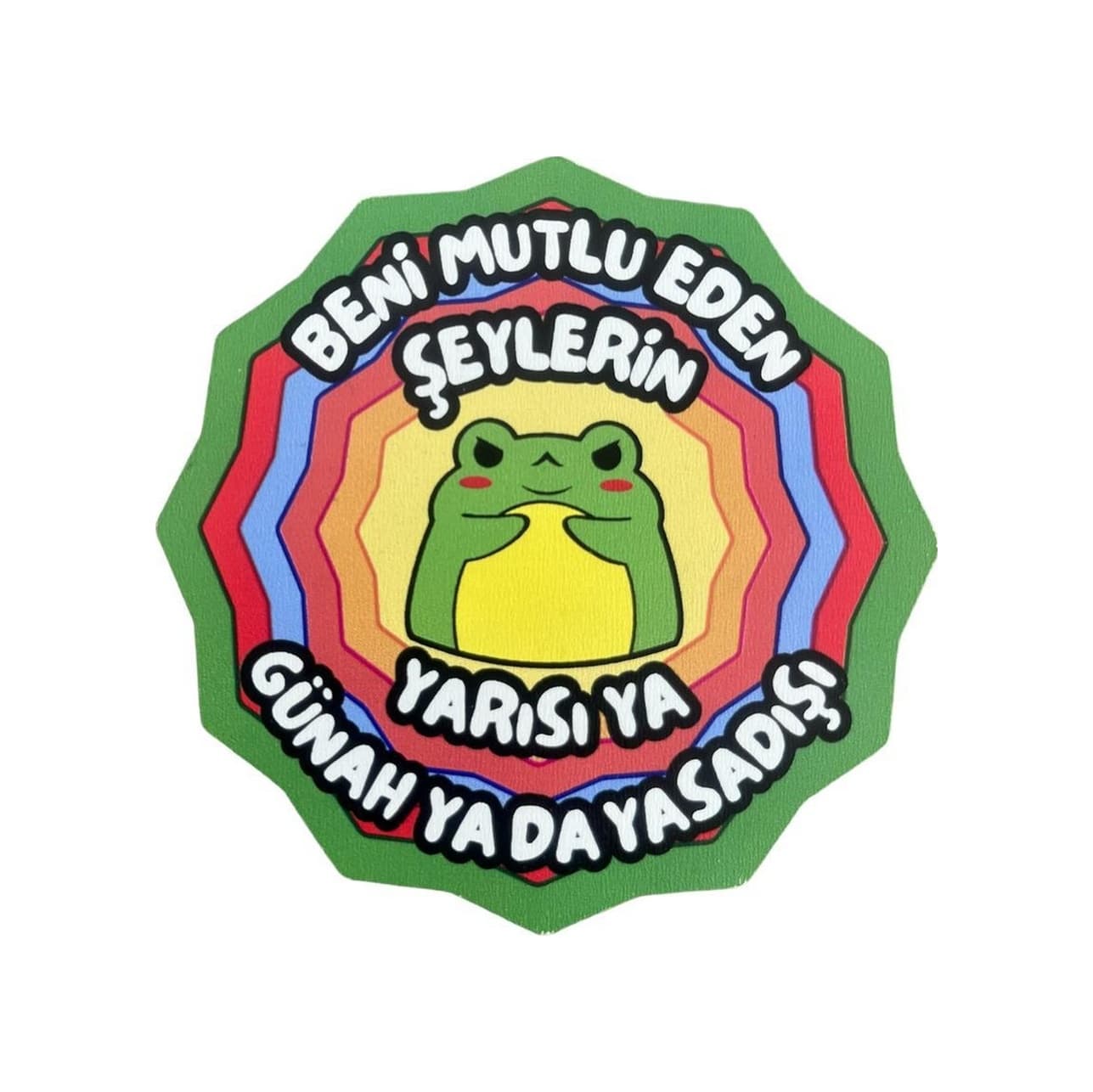 Beni Mutlu Eden Şeylerin Baskılı Ahşap Bardak Altlığı