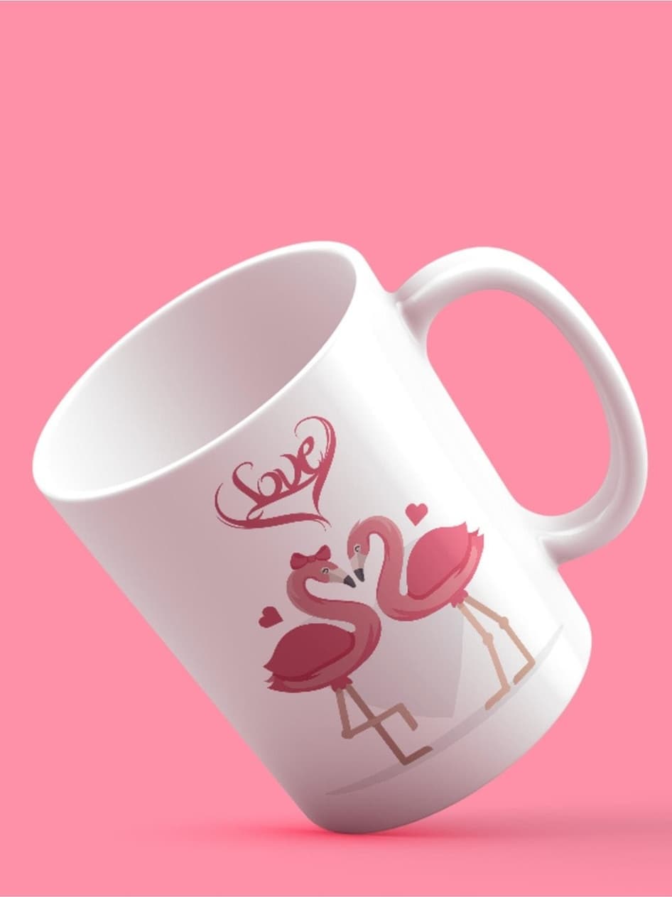 Love Flamingolar Tasarım Baskılı Kupa-597