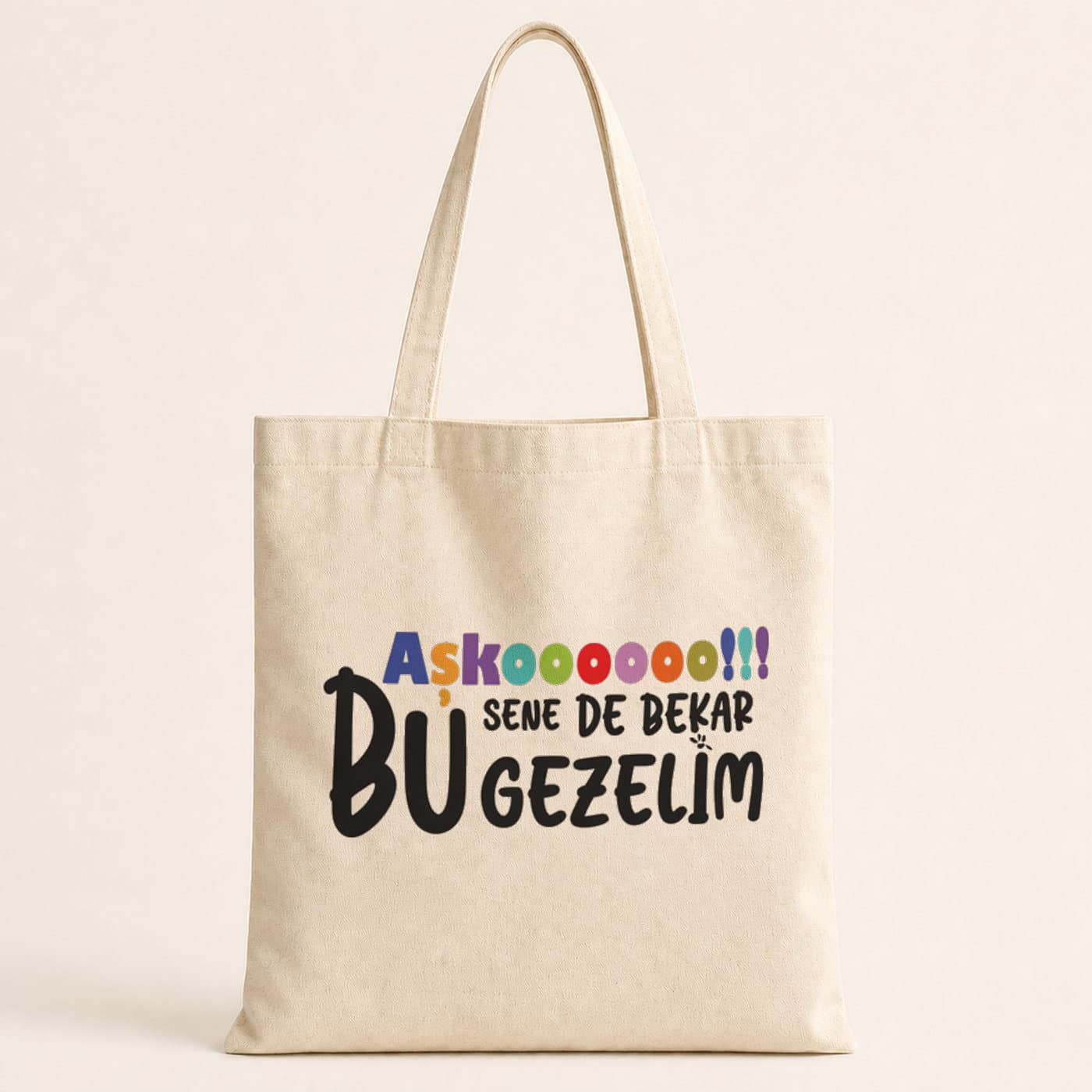 Aşkoooooo Baskılı Bez Çanta
