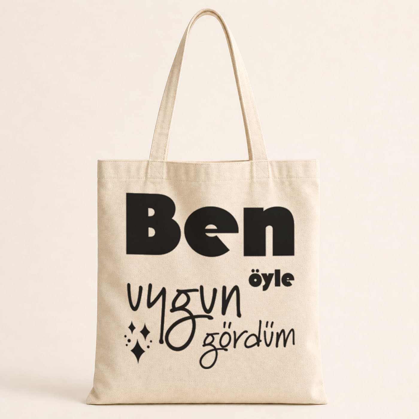Ben Öyle Uygun Gördümturuncu Baskılı Bez Çanta