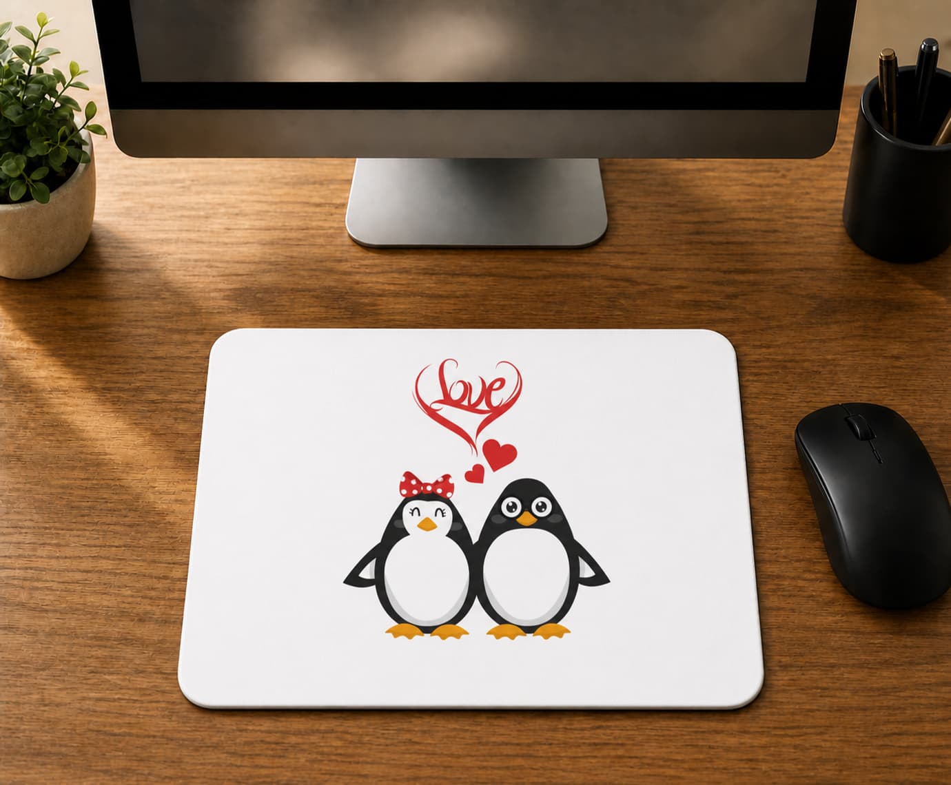 Love Penguenler - BASKILI MOUSE PAD