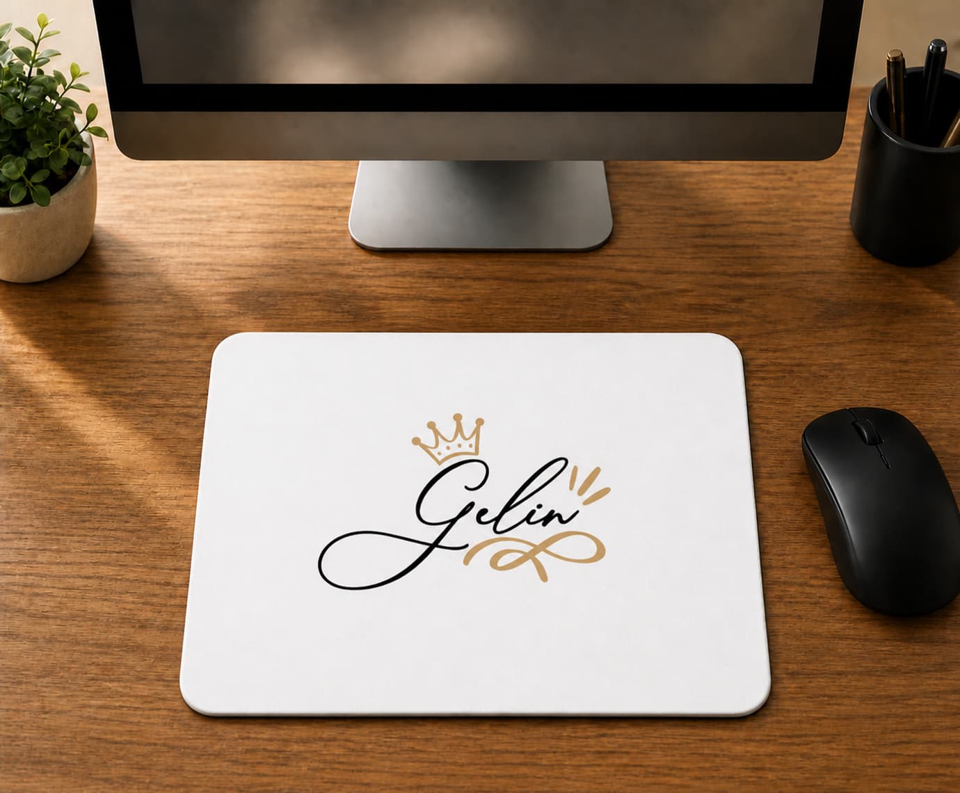 Gelin Taçlı Yazı - BASKILI MOUSE PAD