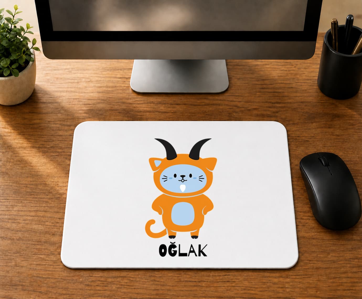 Oğlak Burcu Ve Onla Alakalı Komik Açıklama Simgesi - BASKILI MOUSE PAD