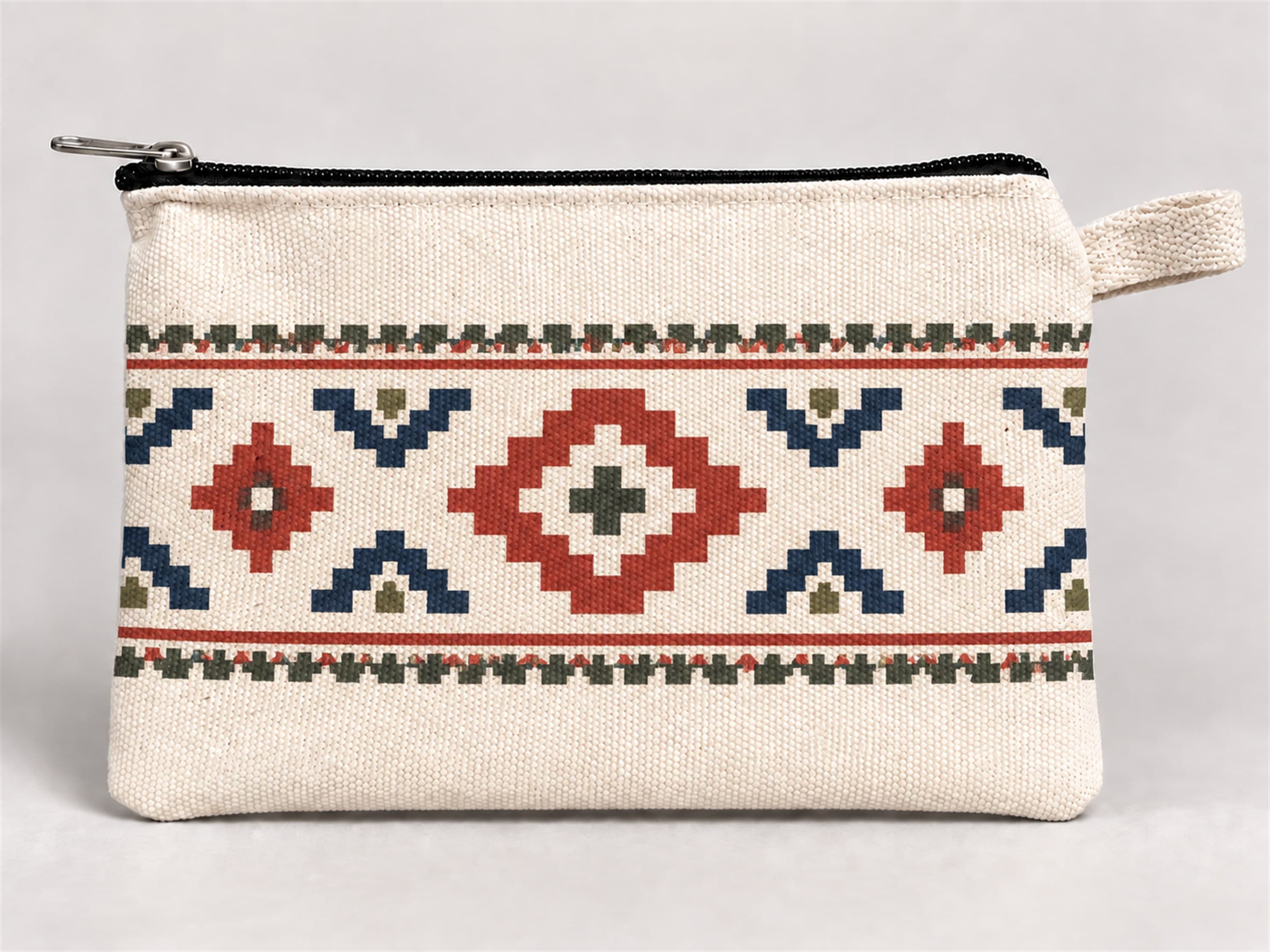 Anadolu Kilim Motifi Baskılı Fermuarlı Kalemlik 20x10 cm