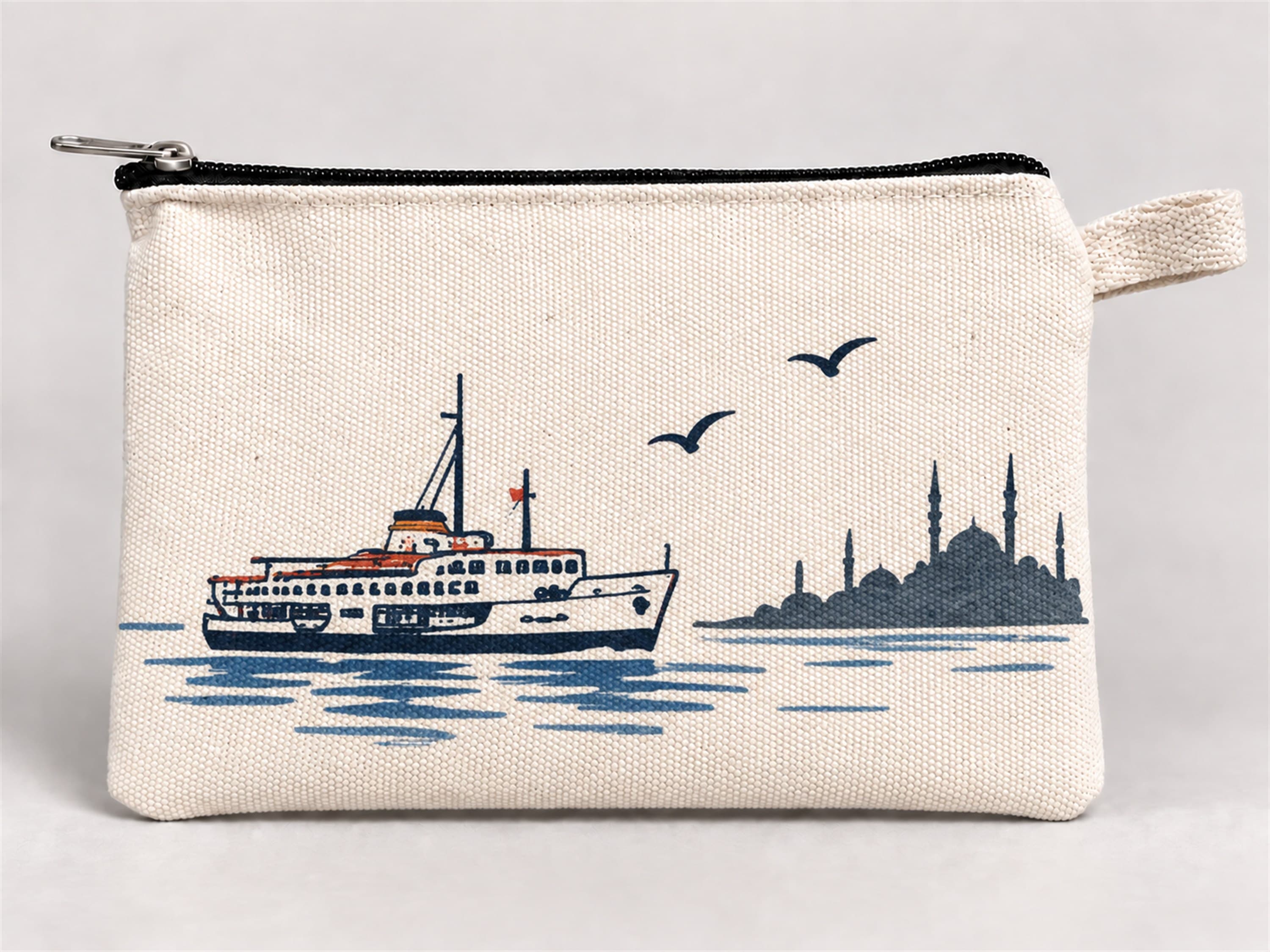 İstanbul Vapuru Baskılı Fermuarlı Kalemlik 20x10 cm