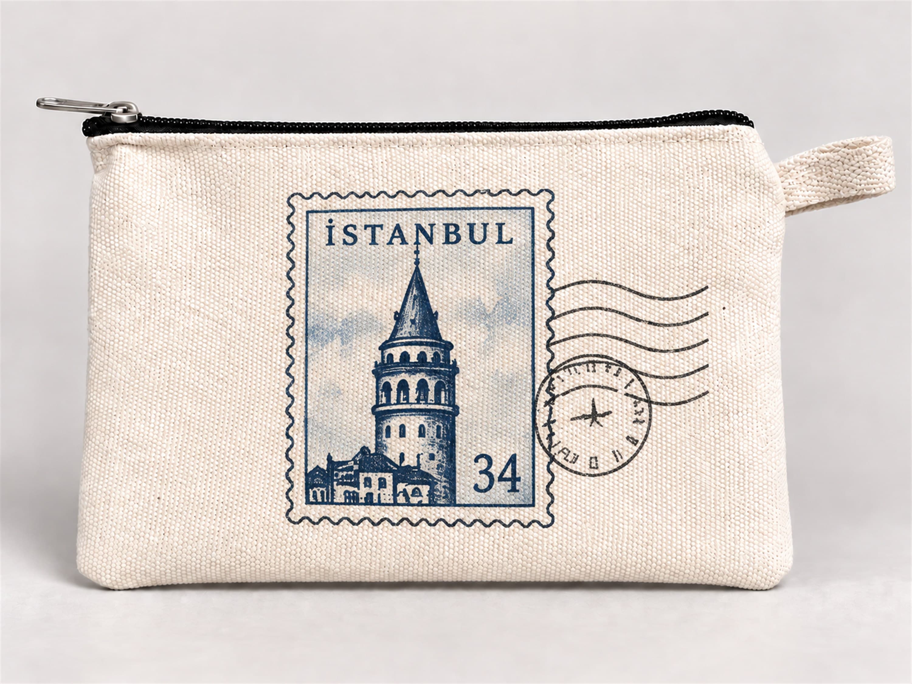 Galata Kulesi Pul Baskılı Fermuarlı Kalemlik 20x10 cm