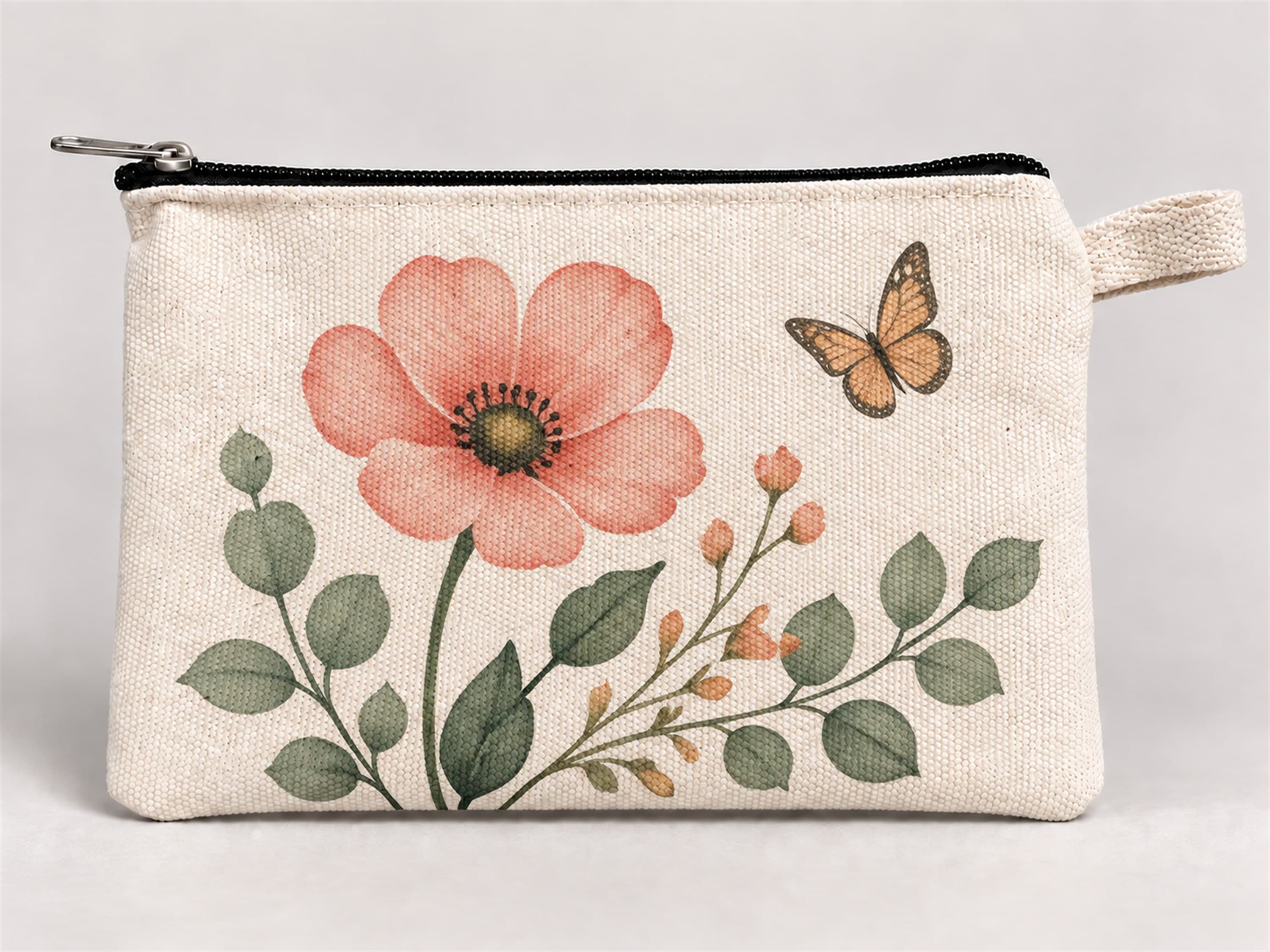 Büyük Gelincik Baskılı Fermuarlı Kalemlik 20x10 cm