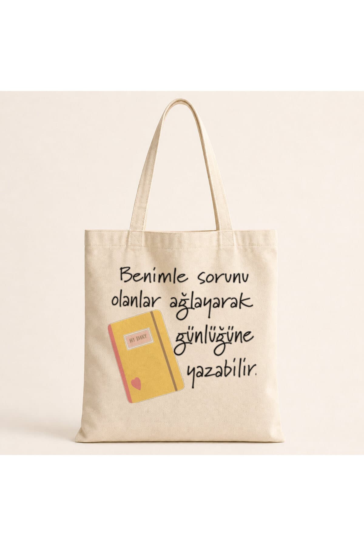 Benimle Sorunu Olanlar Ağlayarak Baskılı Bez Çanta
