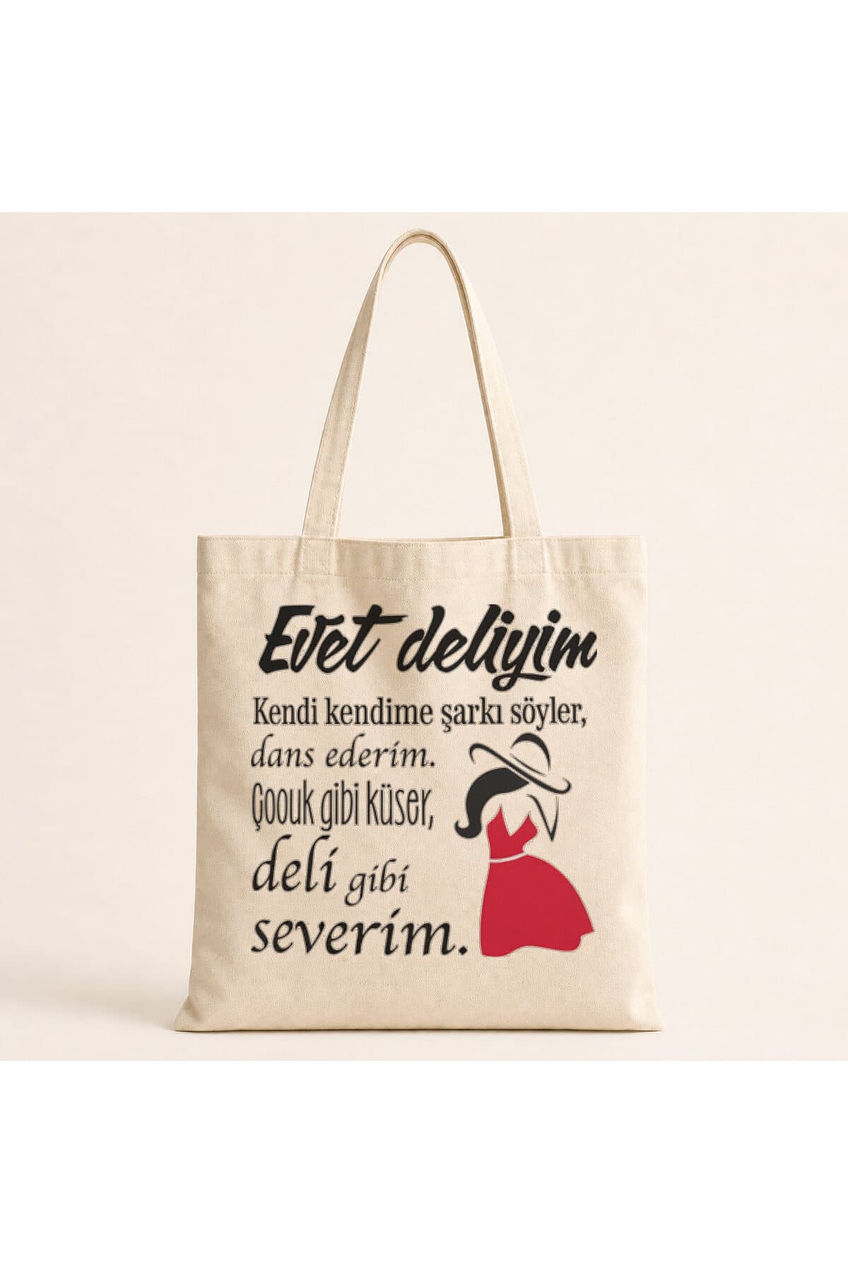 Evet Deliyim Baskılı Bez Çanta