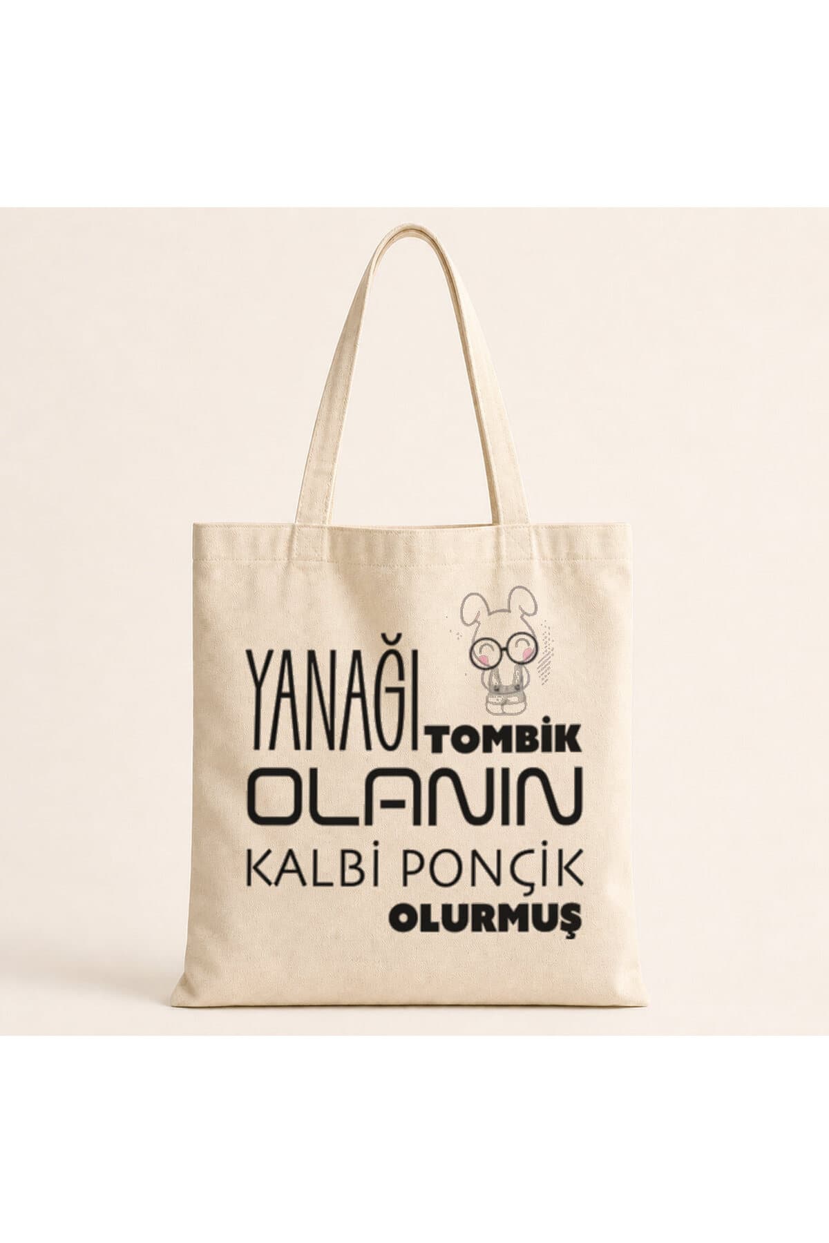 Yanağı Tombik Olanın Baskılı Bez Çanta