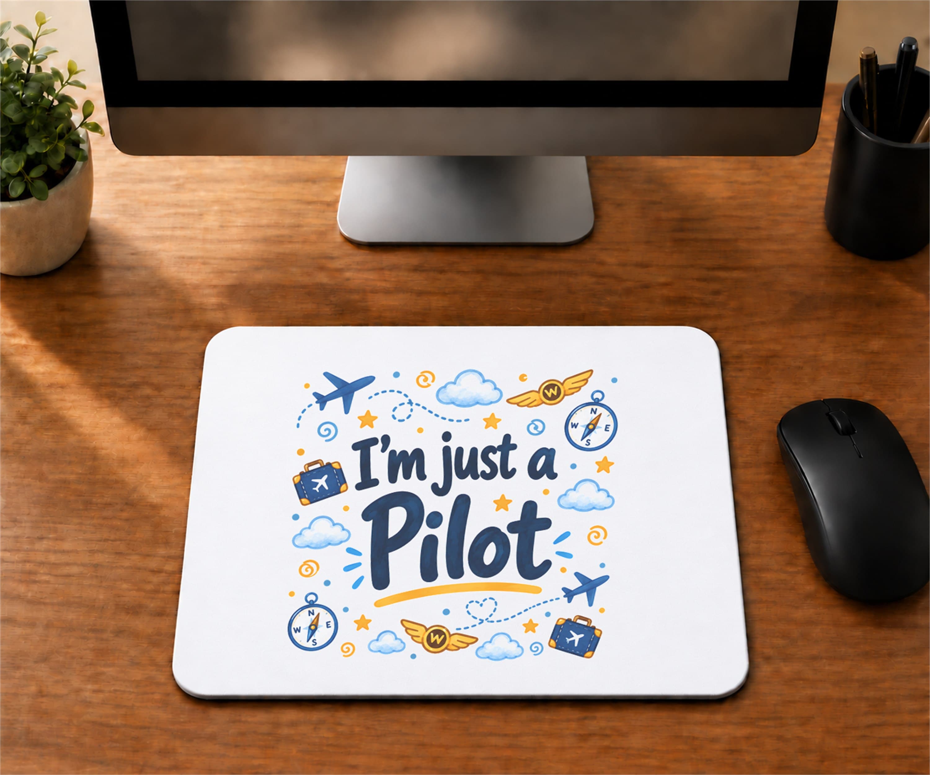 Pilot Temalı Baskılı Mousepad - Pilota Hediye Bilgisayar Altlığı