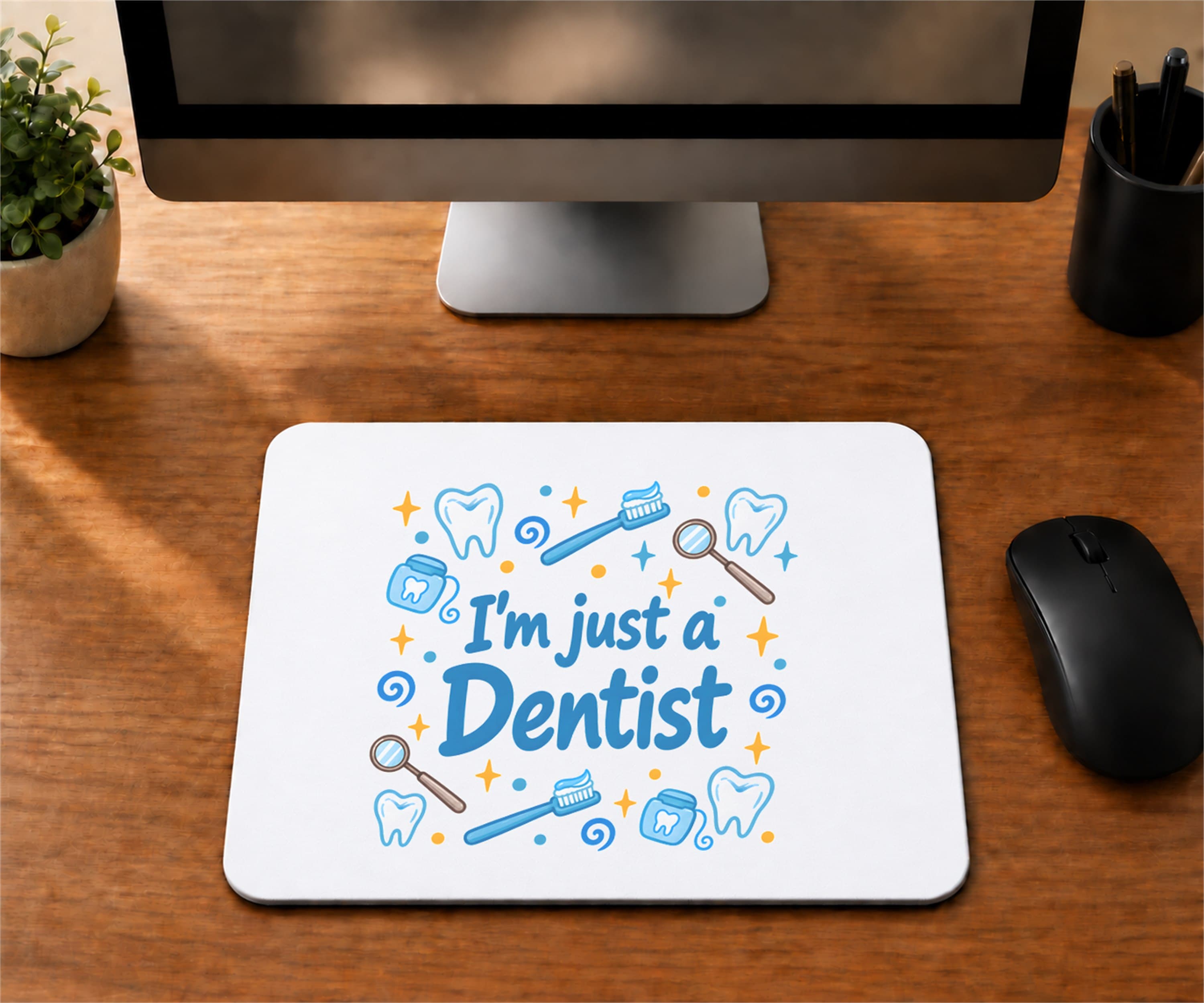 Diş Hekimi Temalı Baskılı Mousepad - Diş Hekimine Hediye Bilgisayar Altlığı
