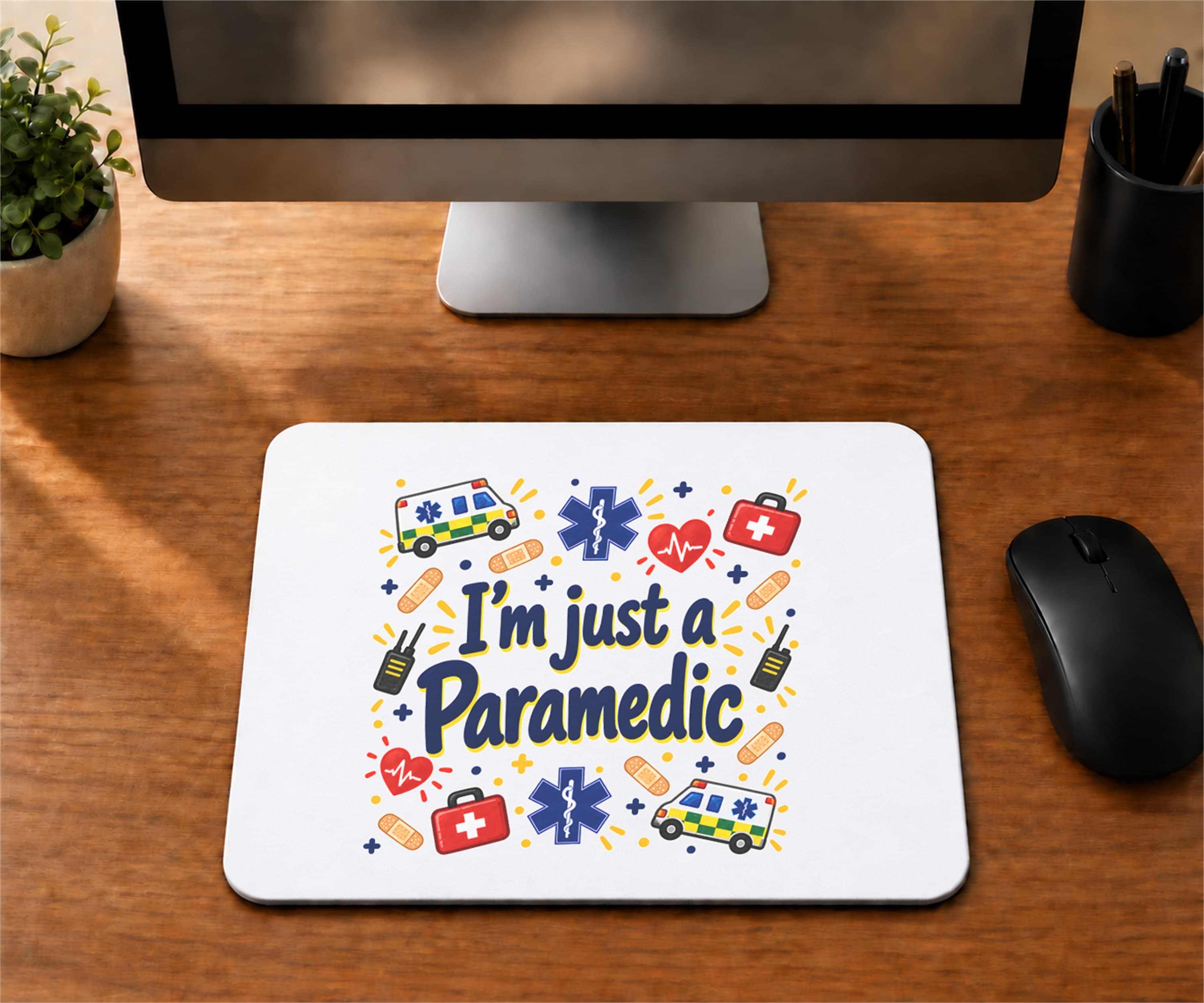 Paramedik Temalı Baskılı Mousepad - Paramediğe Hediye Bilgisayar Altlığı