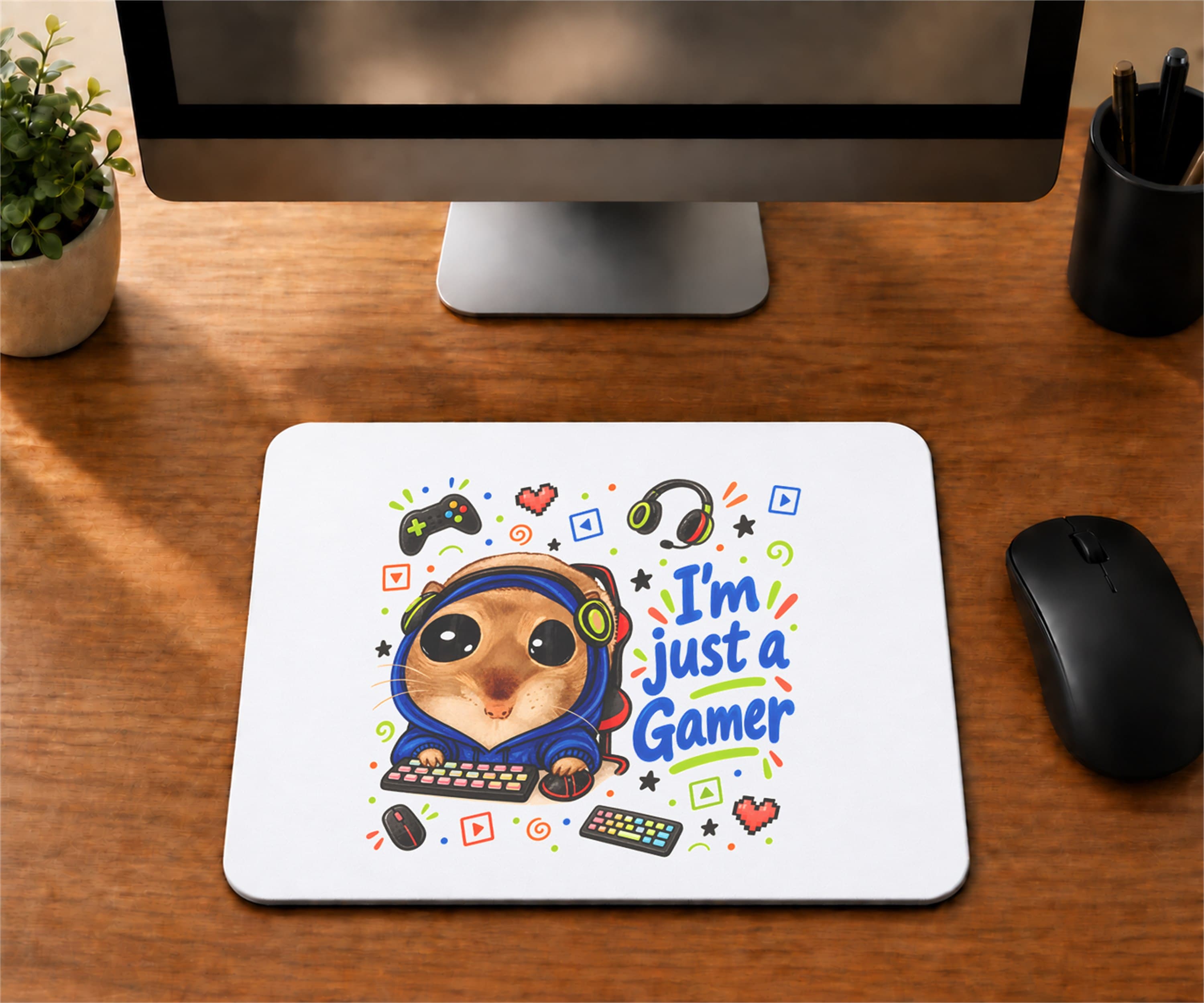 Sad Hamster Gamer Baskılı Mousepad - Gamer'a Hediye Bilgisayar Altlığı