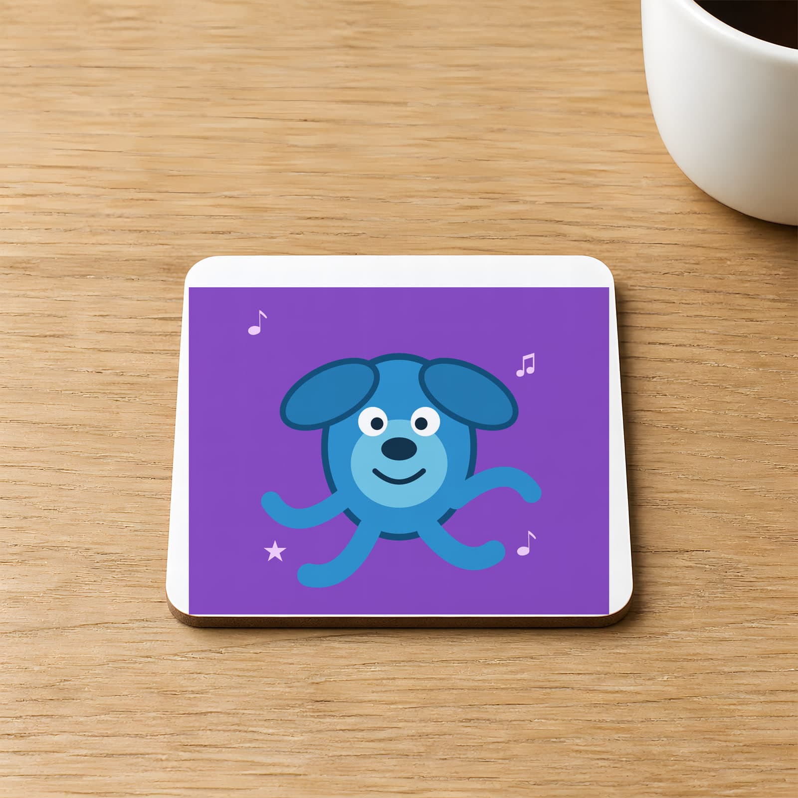 Stitch Dans Ediyormor Baskılı 9x9 cm Kare MDF Bardak Altlığı Ahşap