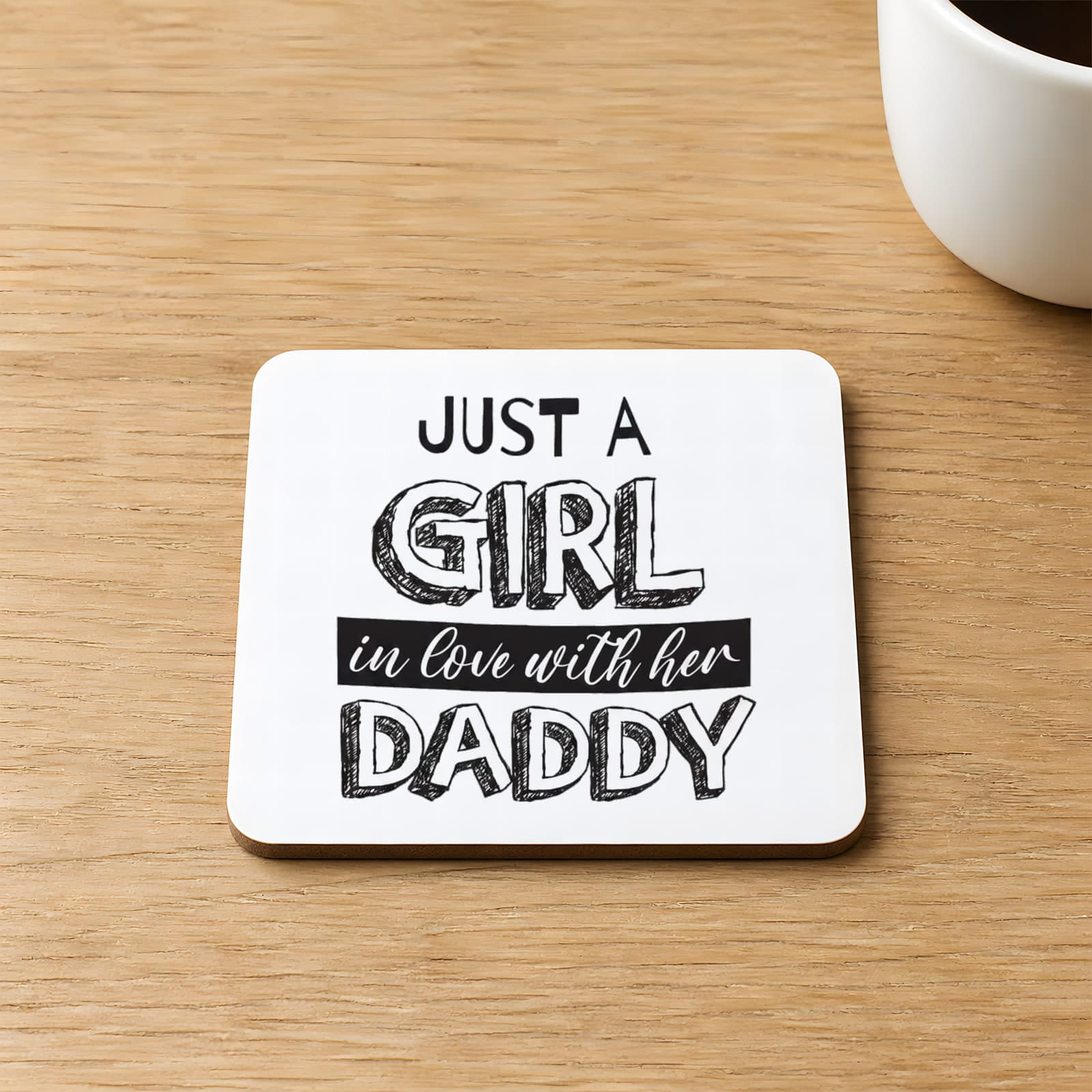 Gril S Daddy Baskılı 9x9 cm Kare MDF Bardak Altlığı Ahşap