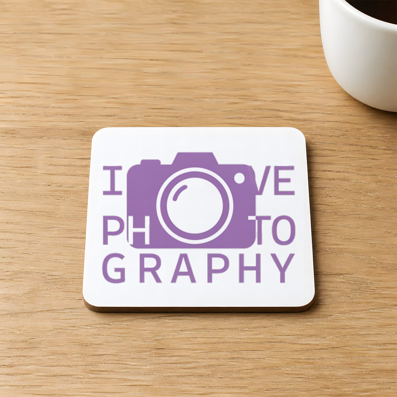 Fotoğrafçı Baskılı 9x9 cm Kare MDF Bardak Altlığı - Fotoğrafçıya Hediye Ahşap Model 00663