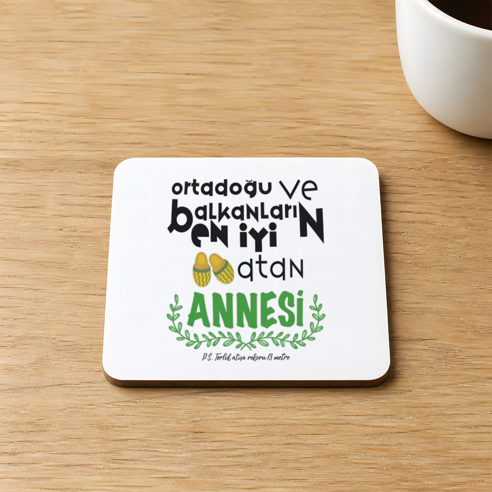 Ortadoğu ve Balkanları En İyi Baskılı 9x9 cm Kare MDF Bardak Altlığı Ahşap