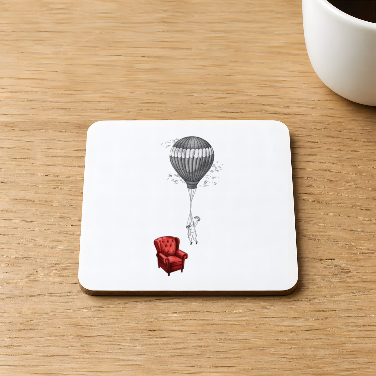 Dream Baskılı 9x9 cm Kare MDF Bardak Altlığı Ahşap