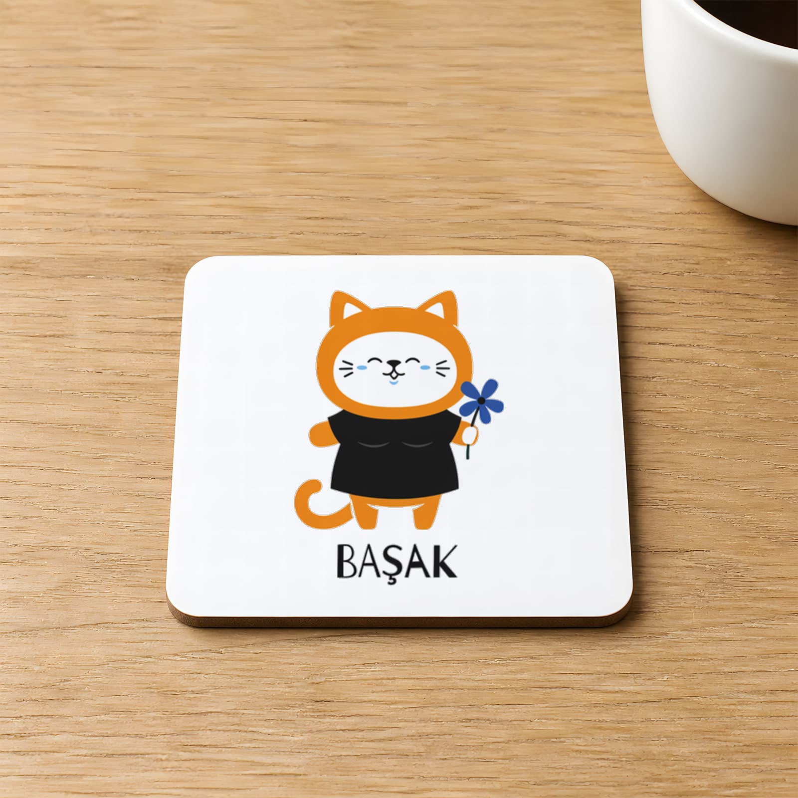Başak Burcu ve Onla Alakalı Komik Açıklama Baskılı 9x9 cm Kare MDF Bardak Altlığı Ahşap