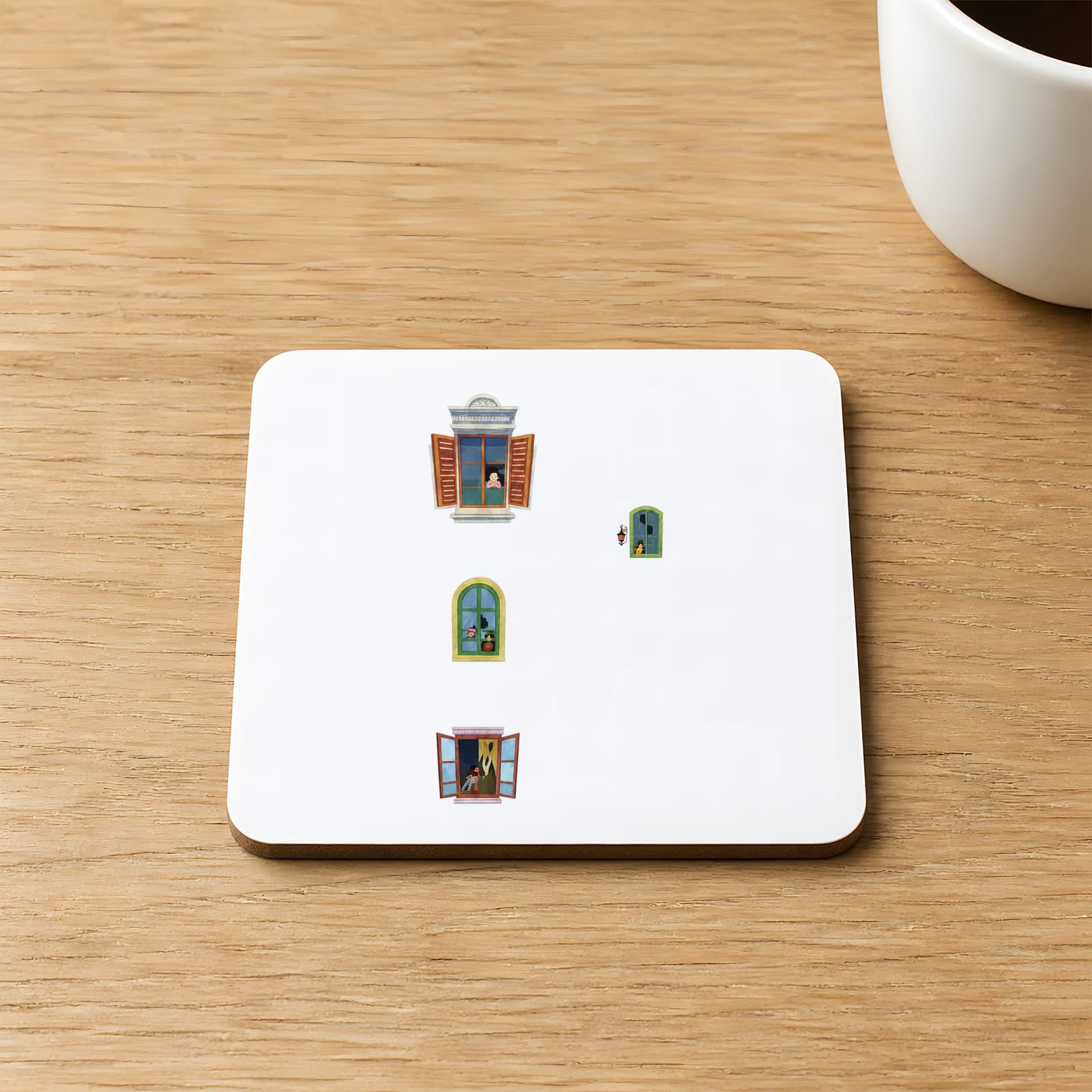 Aşk Baskılı 9x9 cm Kare MDF Bardak Altlığı - Sevgiliye Hediye Ahşap