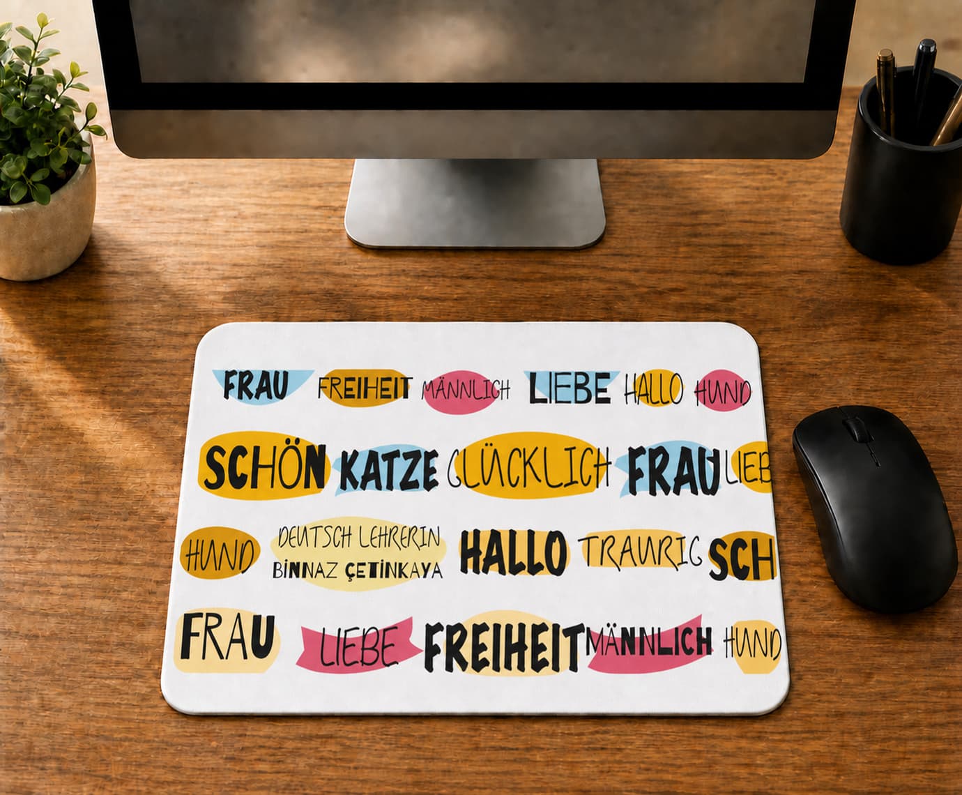 Kişiye Özel Almanca Öğretmeni Baskılı Mousepad - Öğretmene Hediye Bilgisayar Altlığı