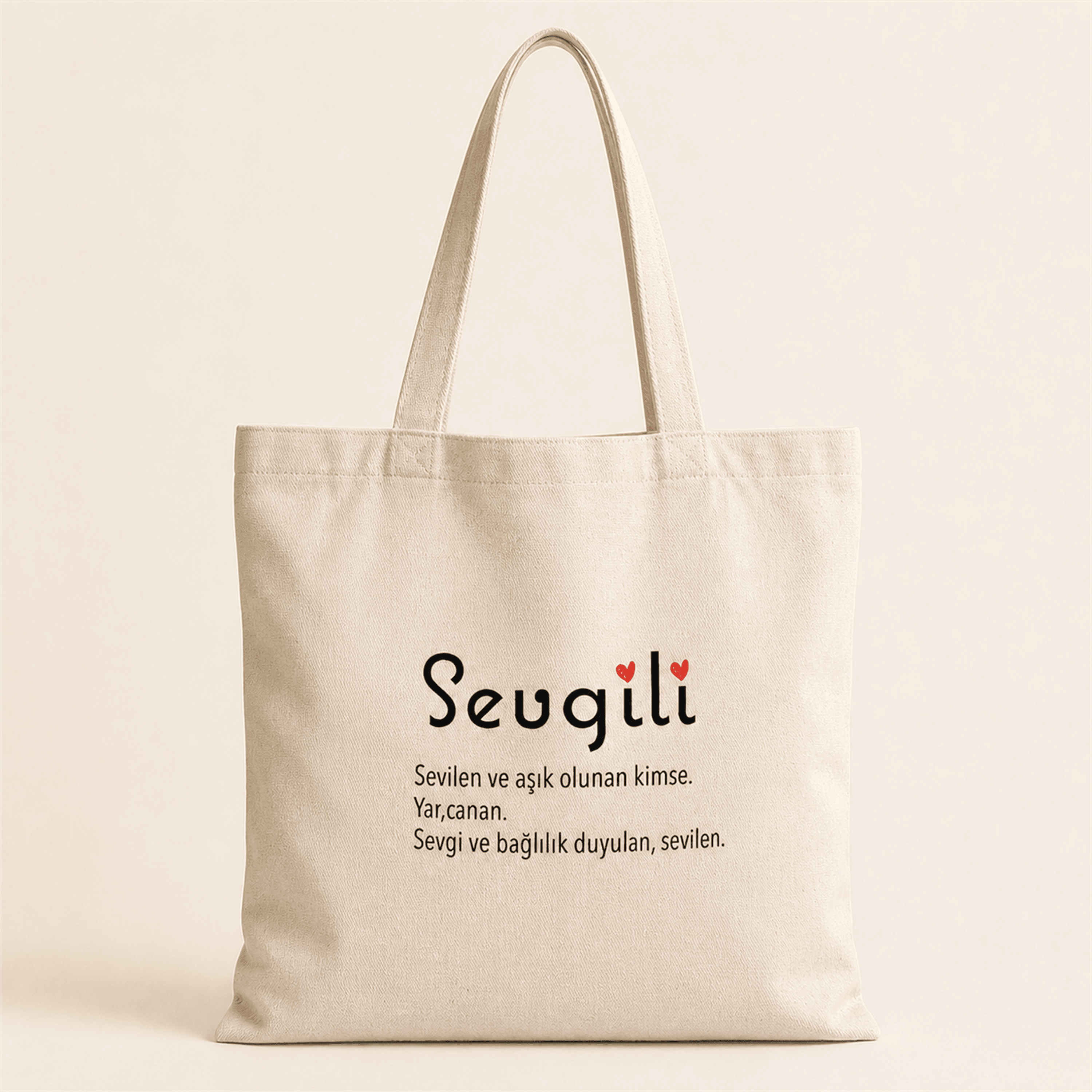 Sevgili Baskılı Bez Çanta - Sevgiliye Hediye Omuz Çantası