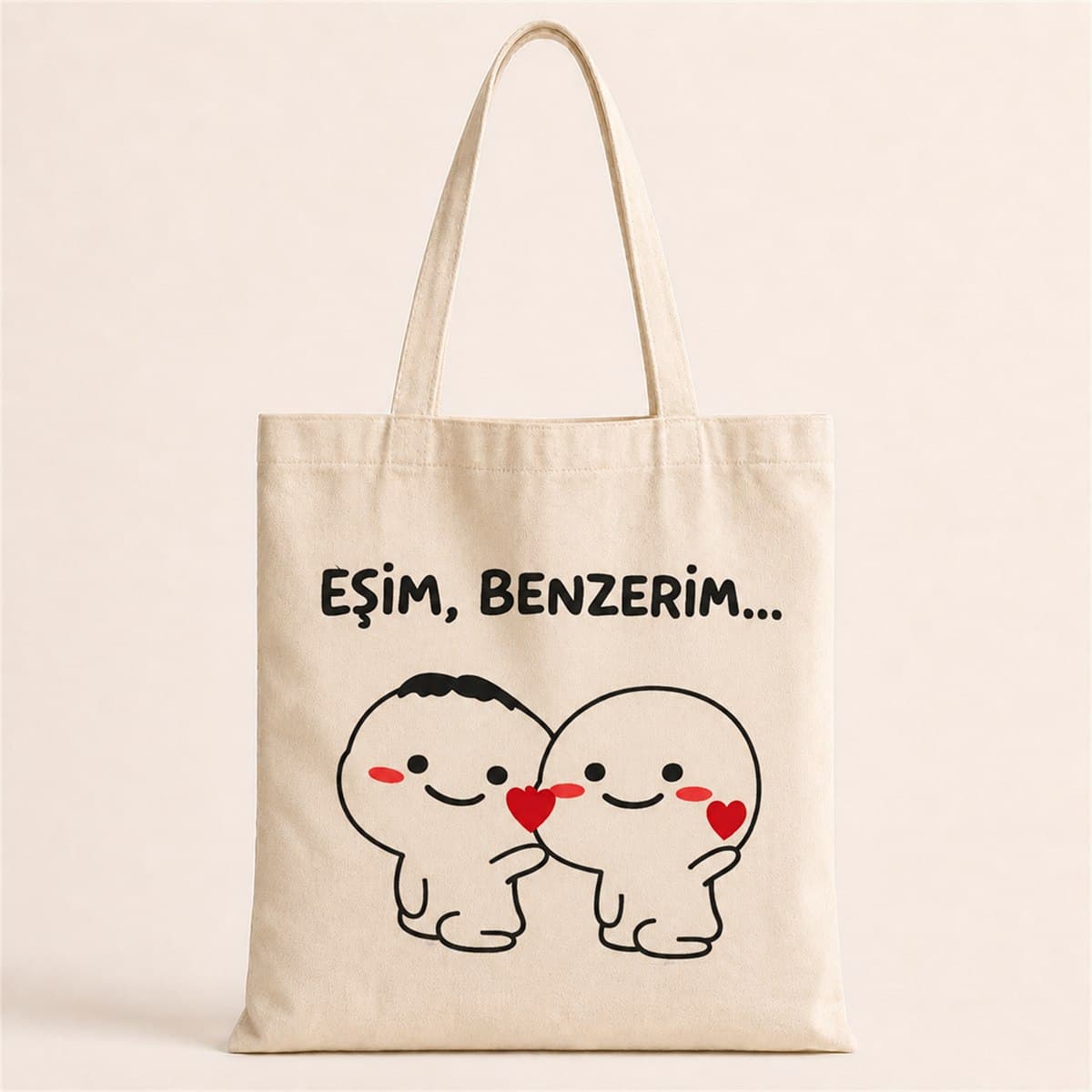 Eşim Benzerim Baskılı Bez Çanta - Sevgiliye Hediye Omuz Çantası