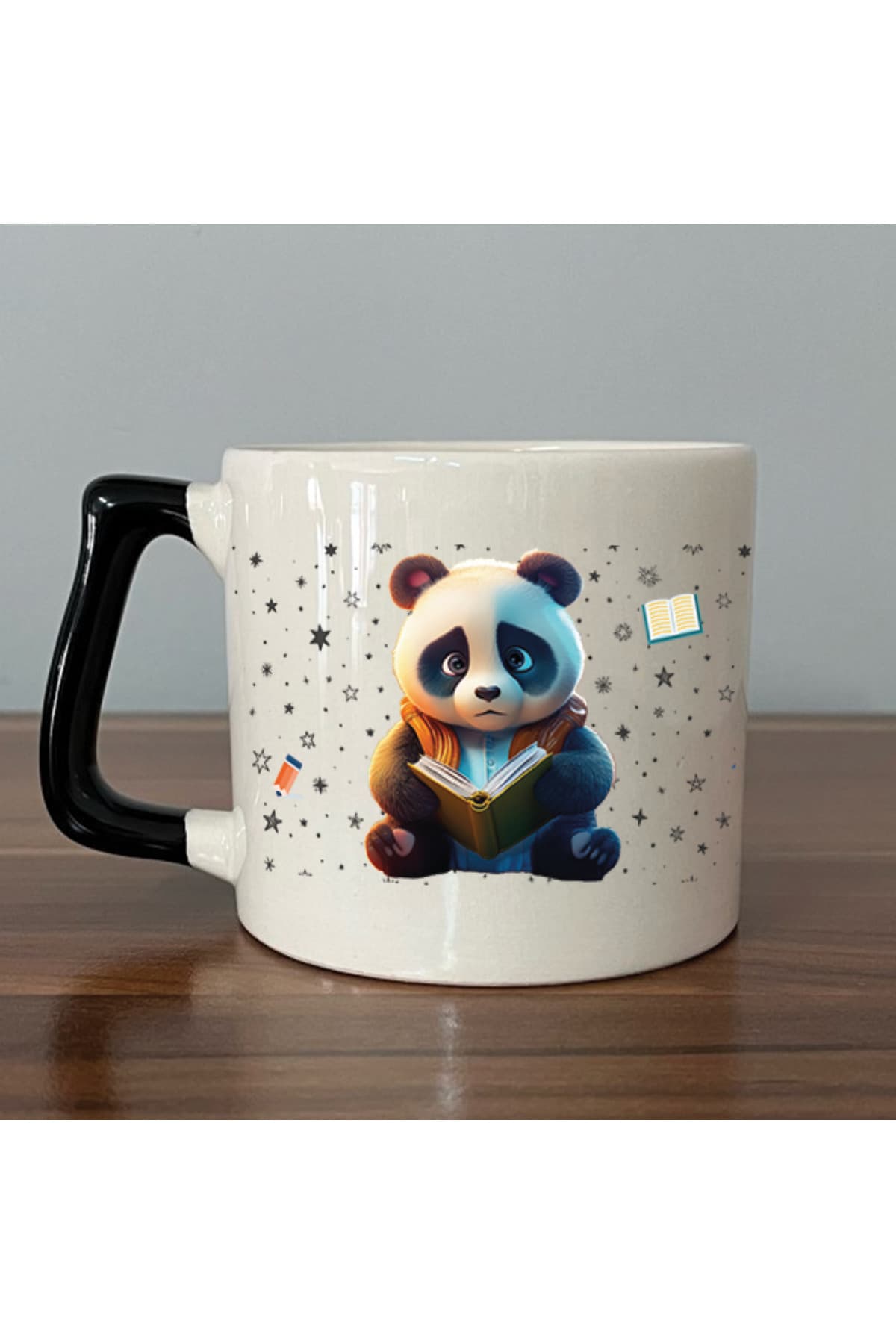 Sad Üzgün Panda Meslek: Öğrenci Baskılı Kulplu Prime Kupa - Öğrenciye Hediye Bardak Fincan Mug