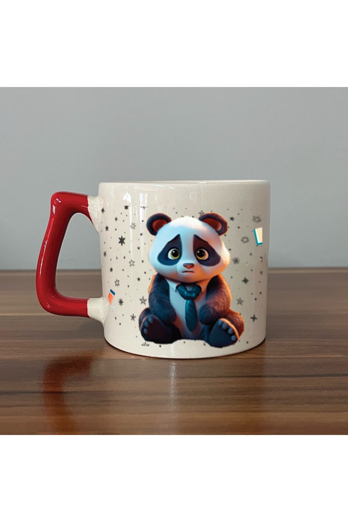 Sad Üzgün Panda Meslek: Öğretmen Baskılı Kulplu Prime Kupa - Öğretmene Hediye Bardak Fincan Mug