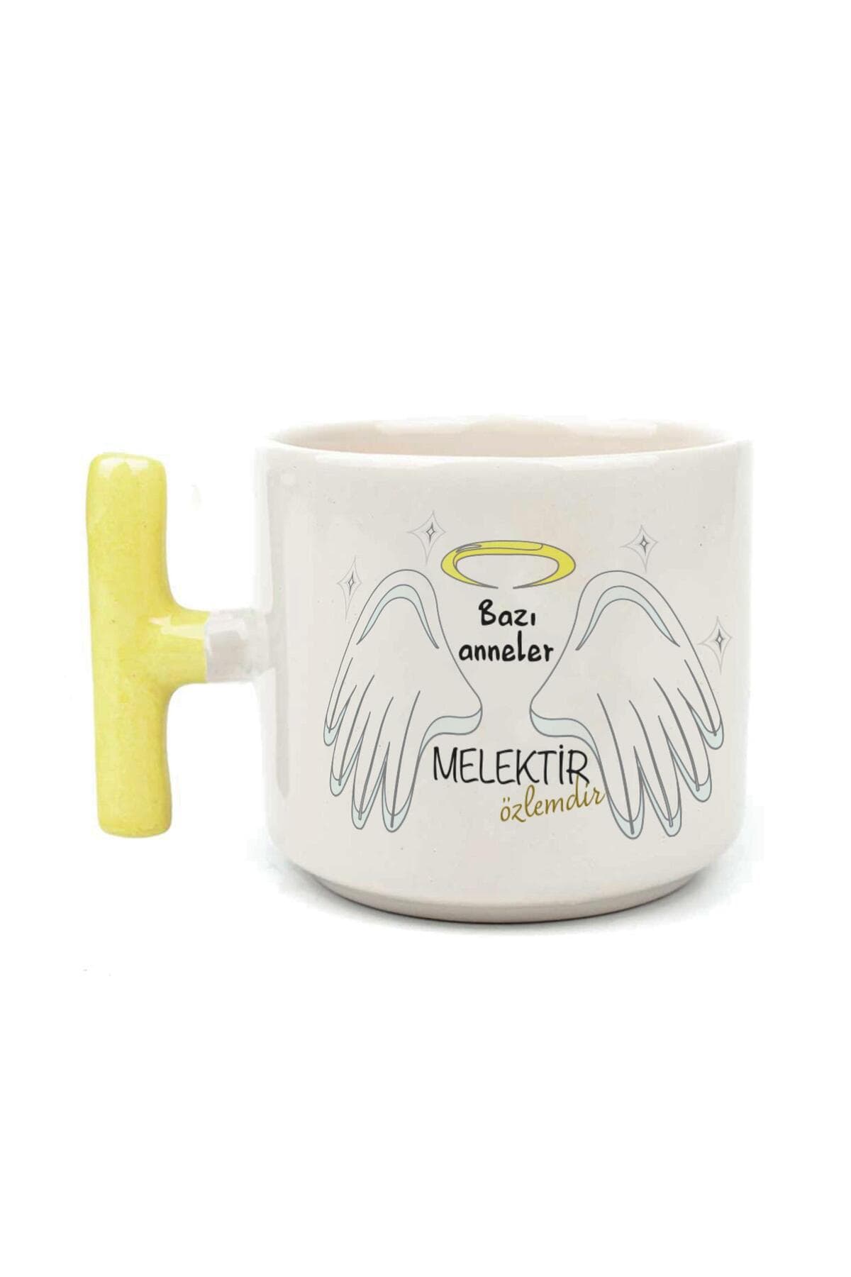 Bazı Anneler Melektir Baskılı Kulplu T Kupa - Anneye Hediye Bardak Fincan Mug